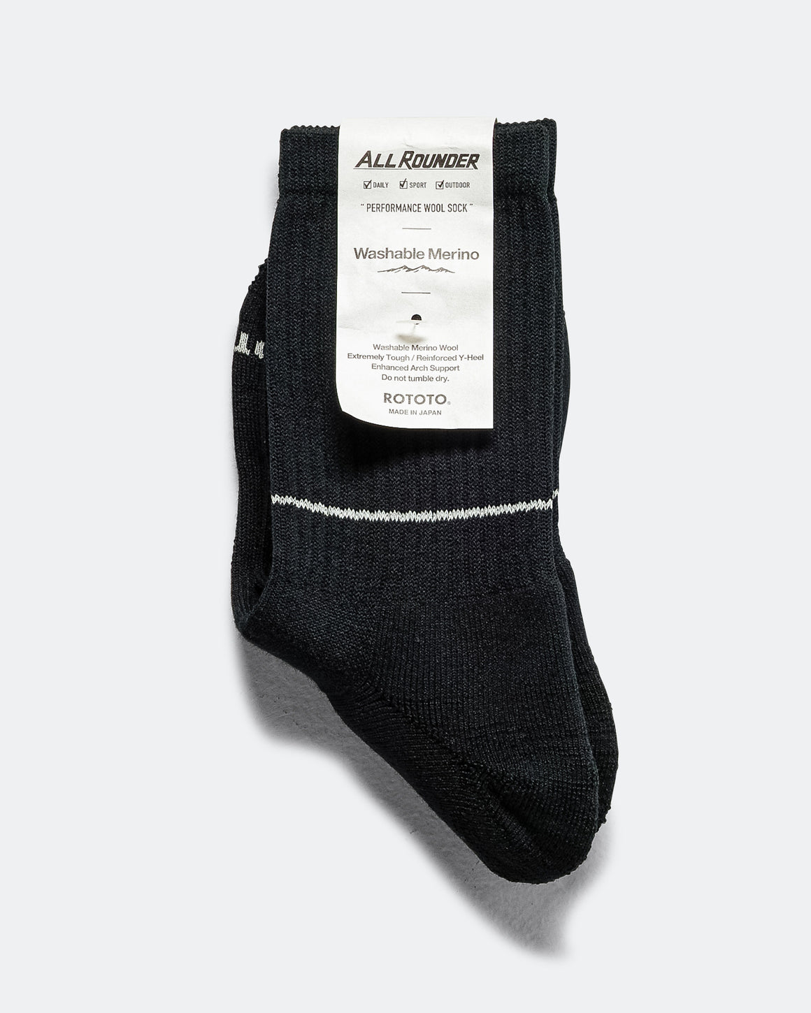 RoToTo - AllRounder Merino Crew - Black - UP THERE