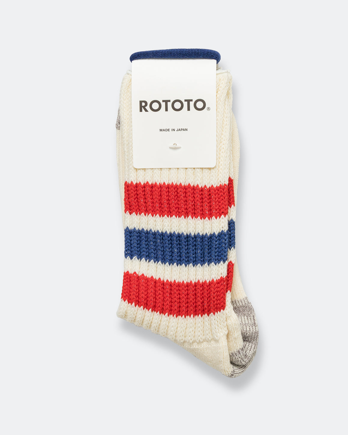 RoToTo - Coarse Ribbed Sock - Chilli Red/Blue - UP THERE