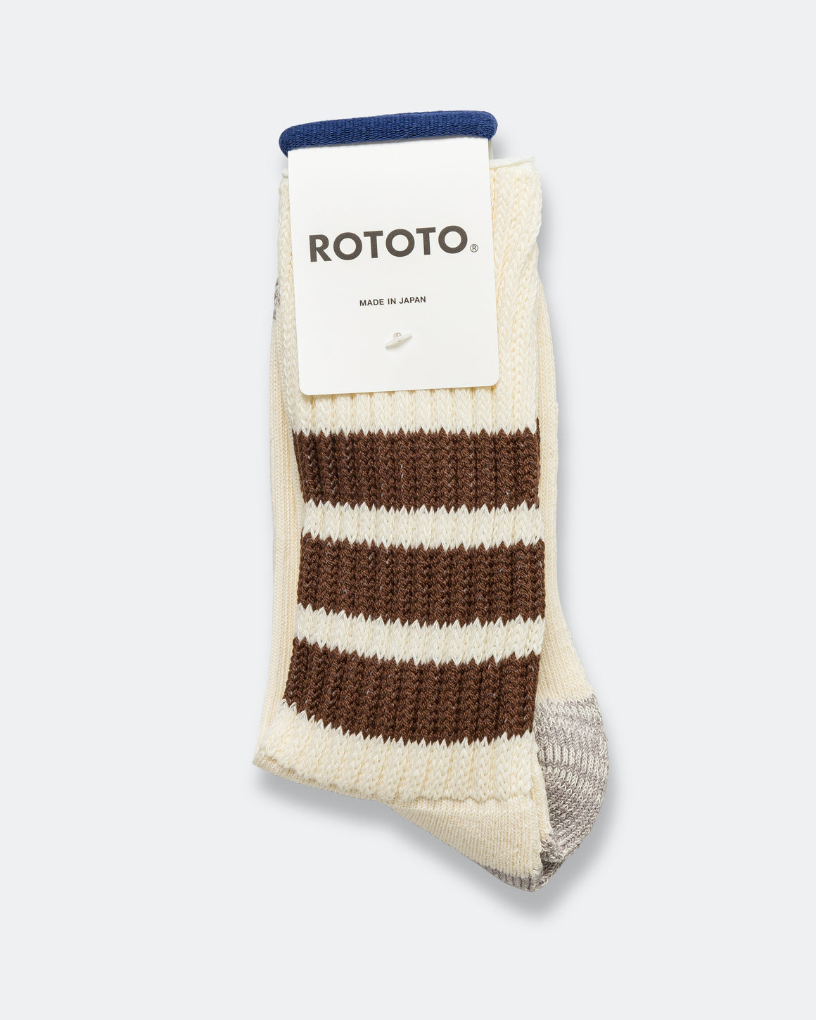 RoToTo - Coarse Ribbed Sock - Brown - UP THERE