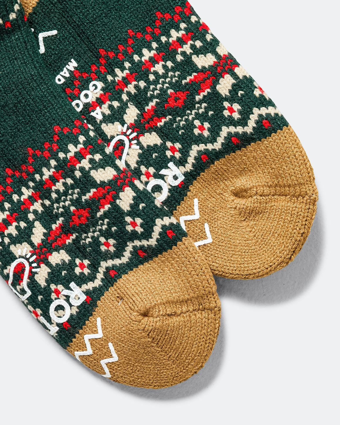 RoToTo - Comfy Room Socks Snow Flake - Forest Green - UP THERE