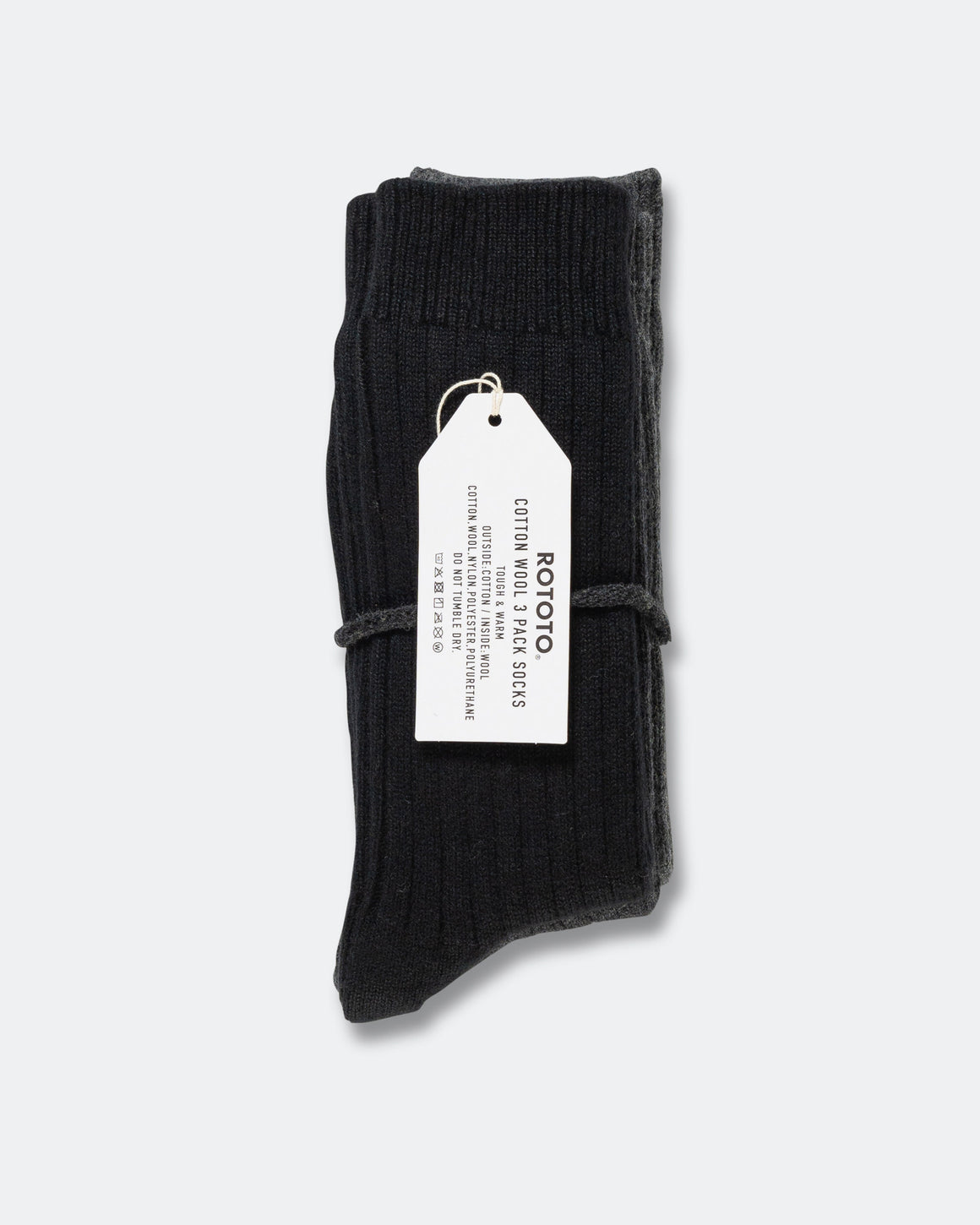 RoToTo - Cotton Wool Sock - Black Tones - UP THERE
