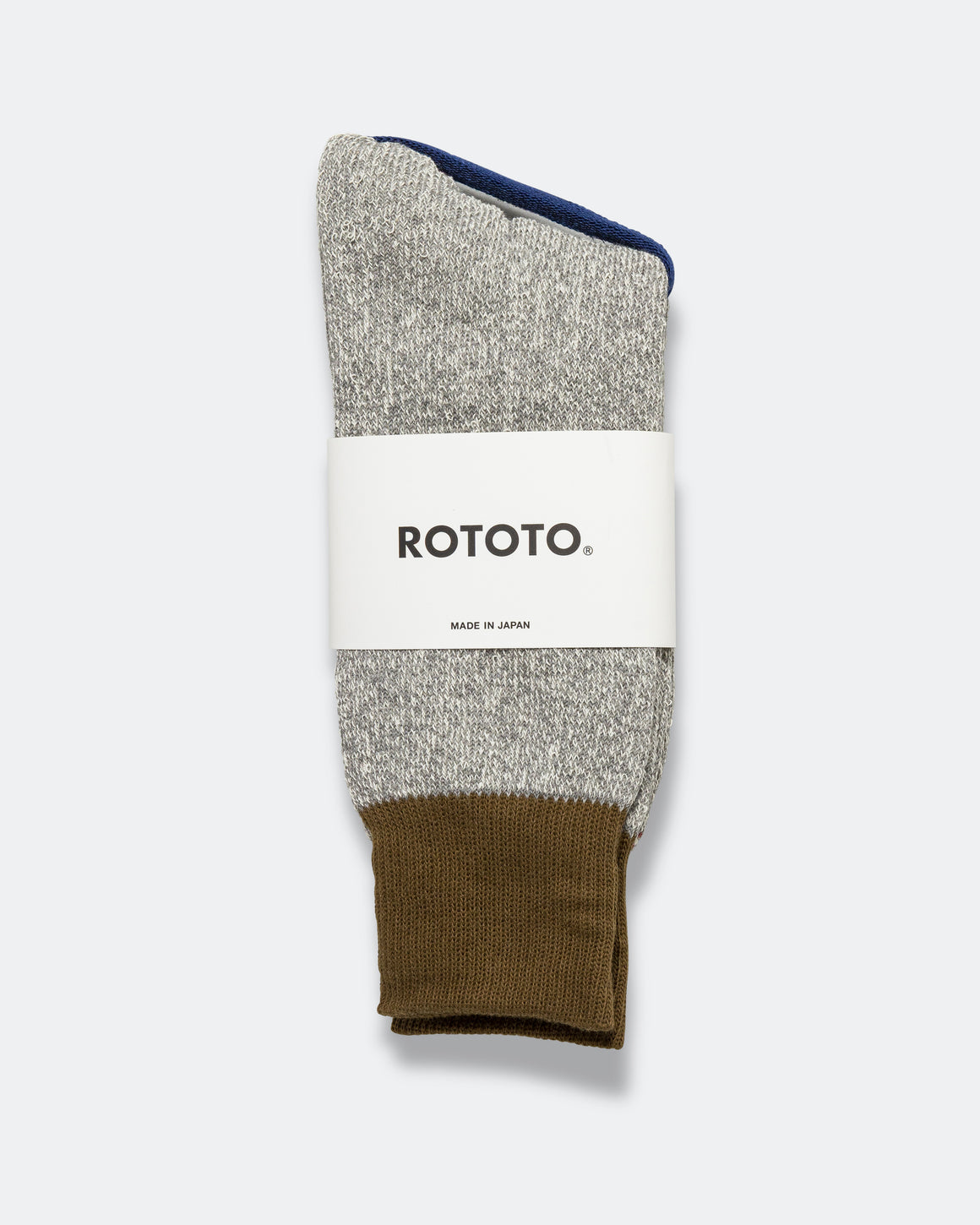 RoToTo - Double Face Crew Sock - Olive/Gray - UP THERE