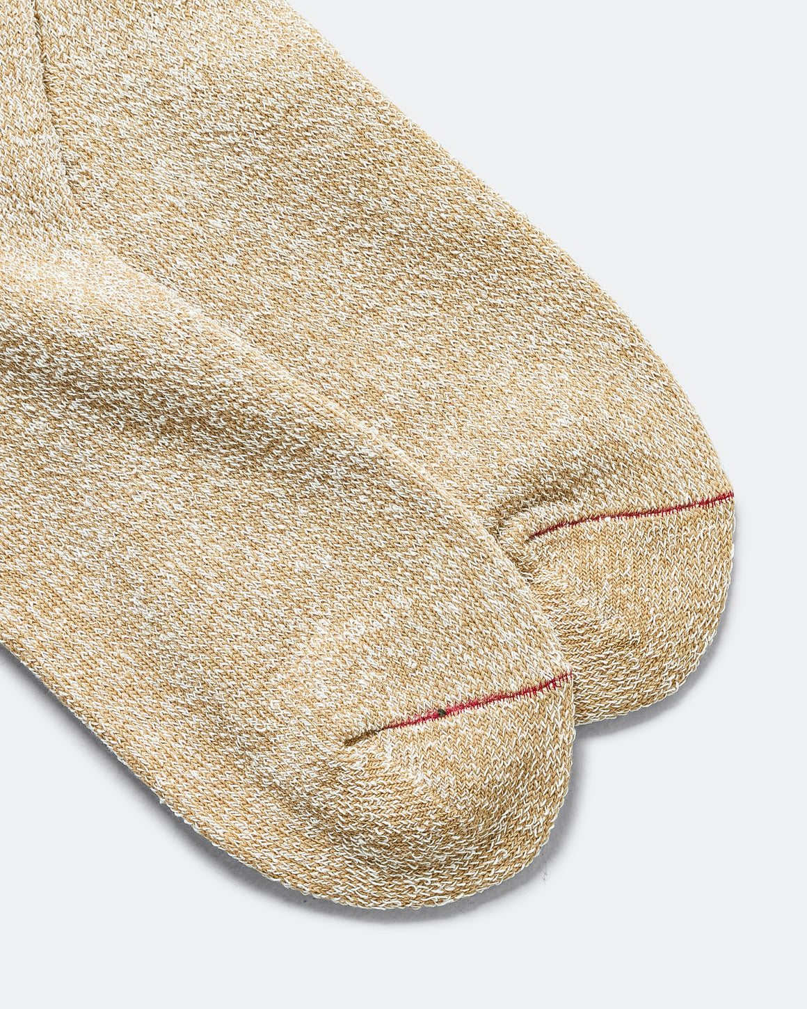 RoToTo - Double Face Crew Socks Silk & Cotton - Dark Green/Beige - UP THERE