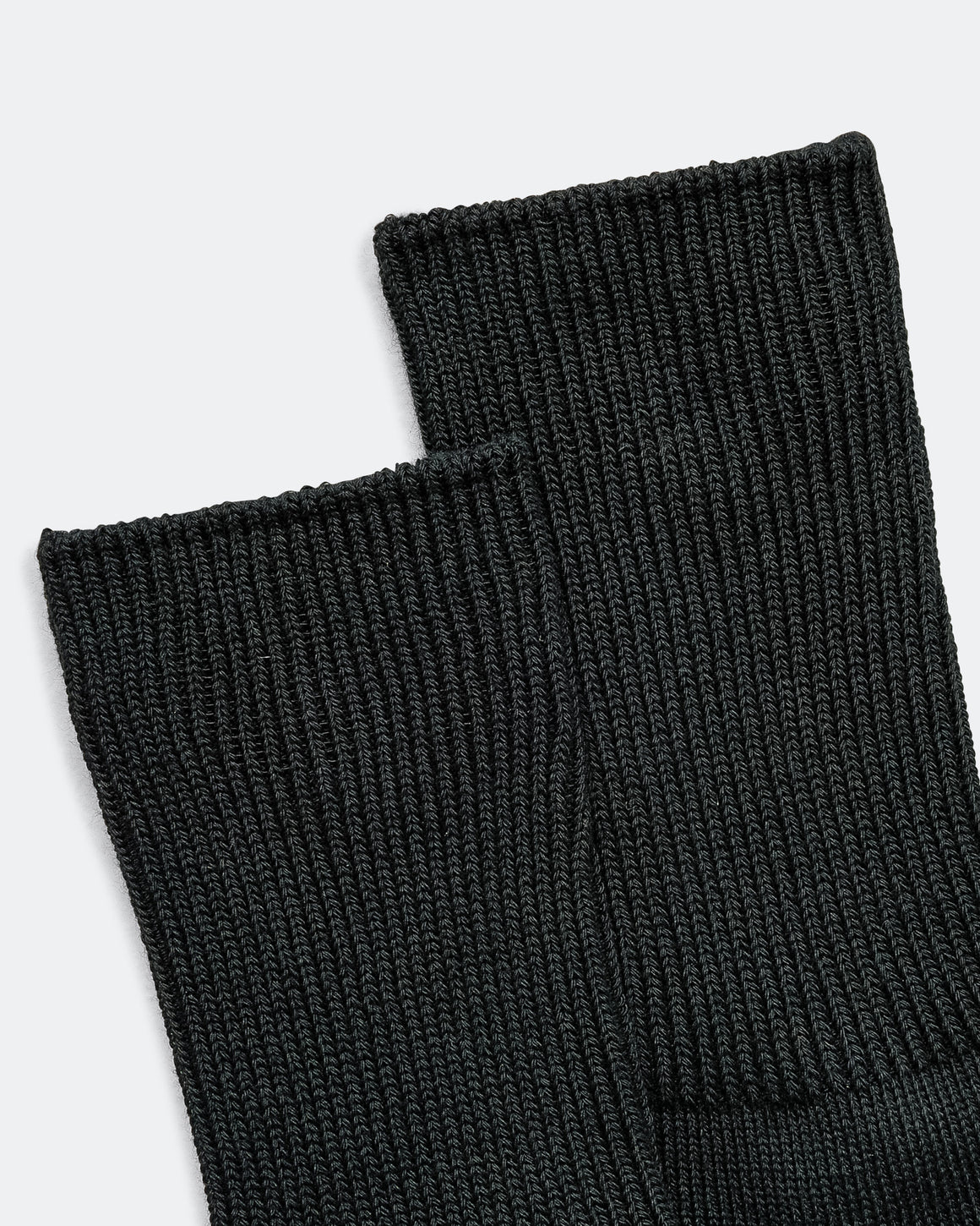 RoToTo - Organic Daily 3 Pack Ribbed Crew Socks - Black - UP THERE