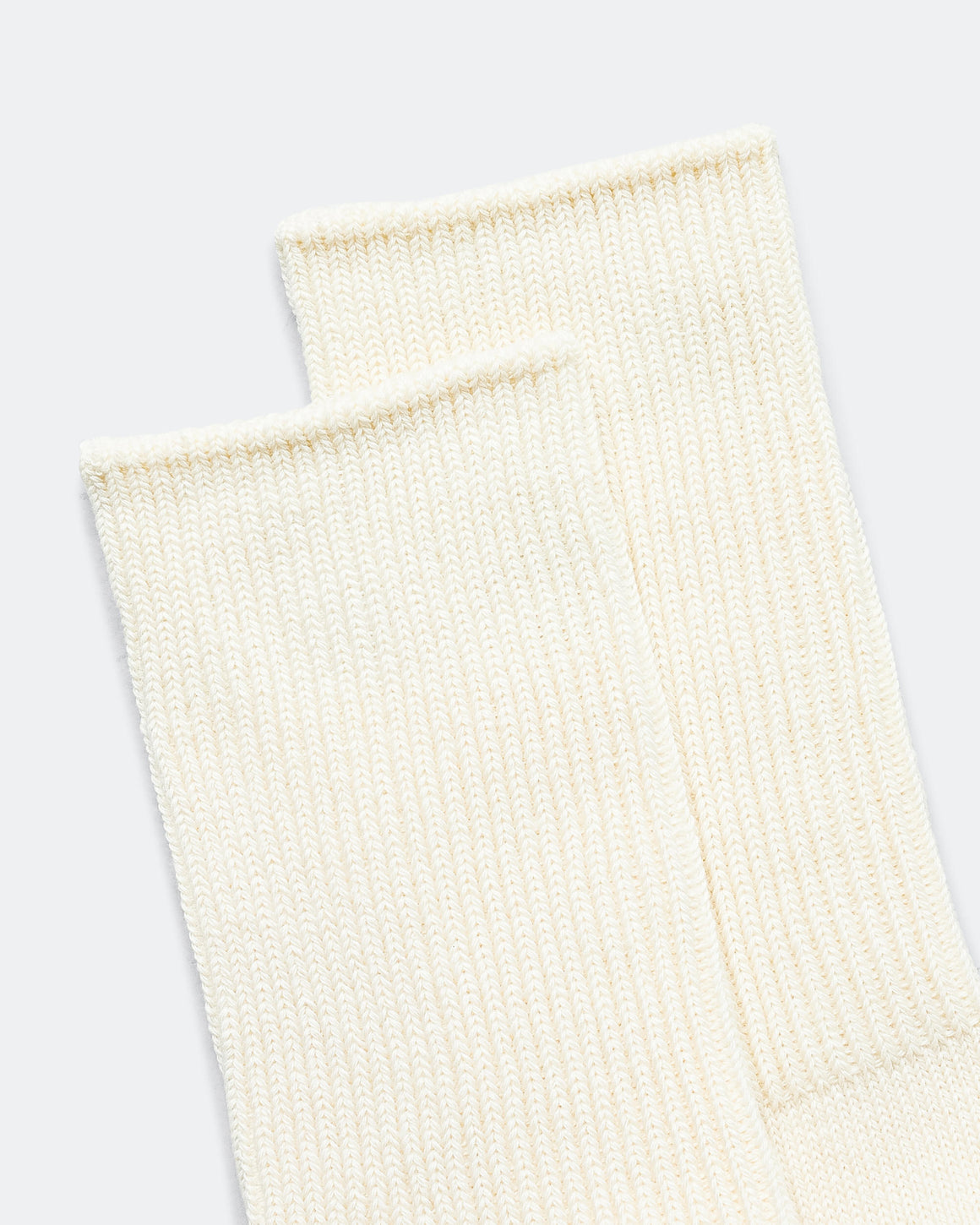 RoToTo - Organic Daily 3 Pack Ribbed Crew Socks - Ecru - UP THERE