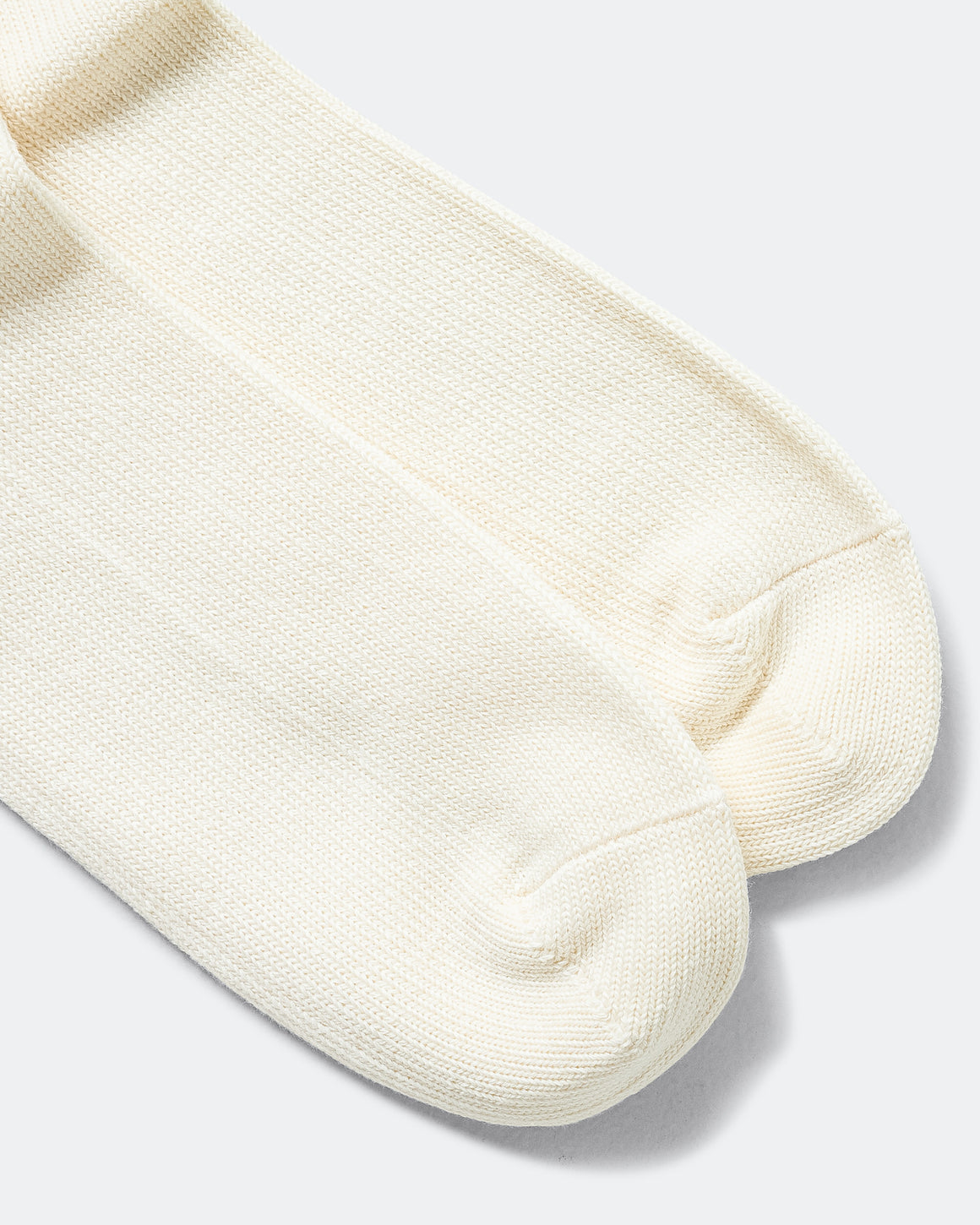 RoToTo - Organic Daily 3 Pack Ribbed Crew Socks - Ecru - UP THERE