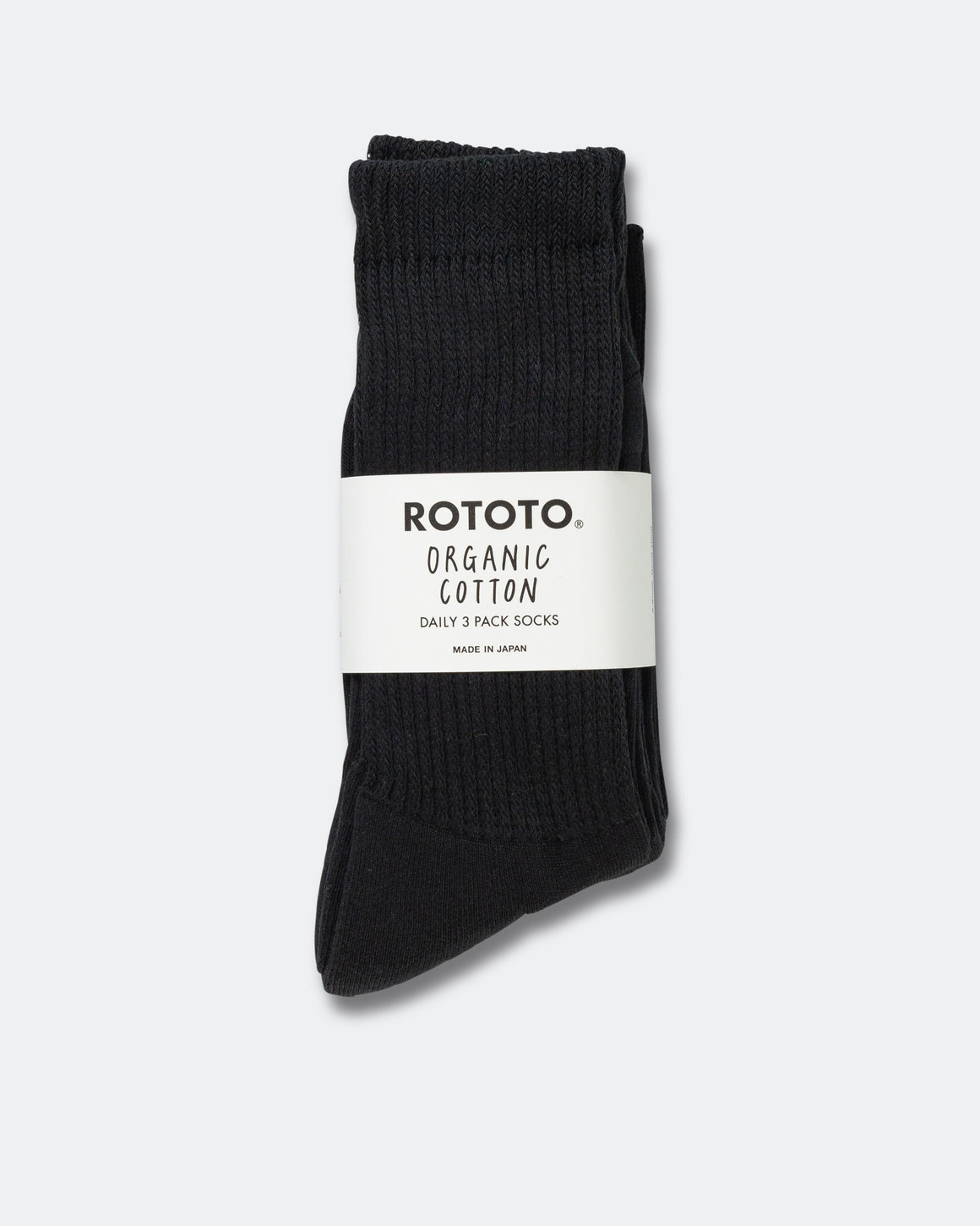 RoToTo - Organic Daily 3 Pack Sock - Black - UP THERE