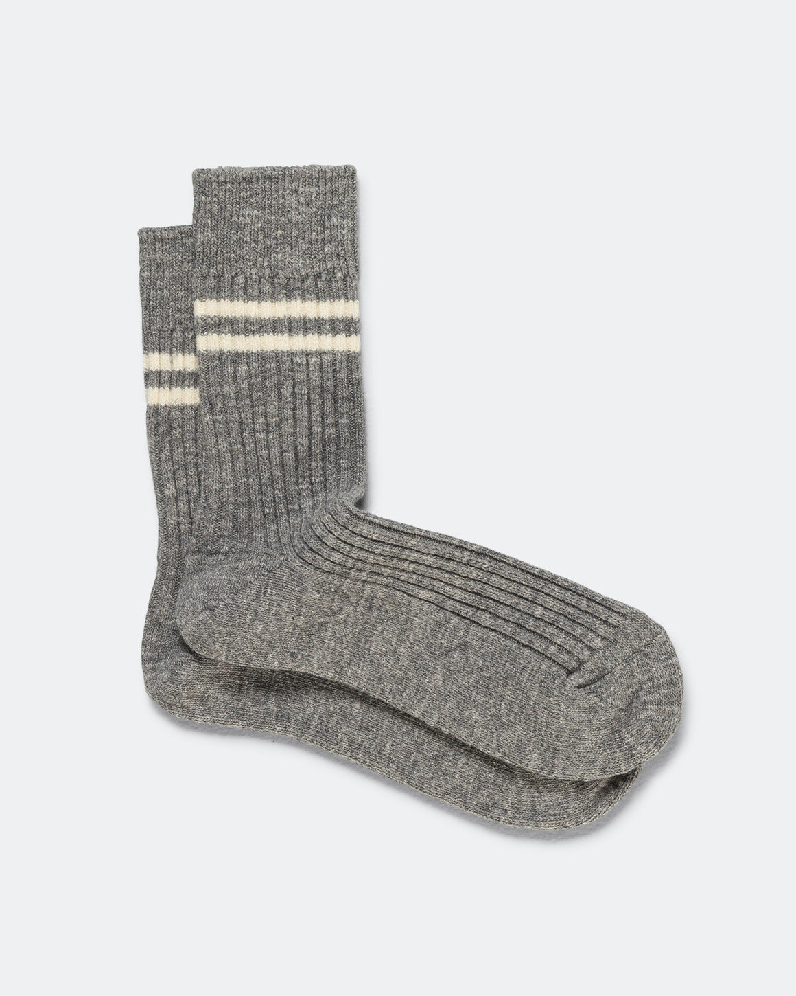 RoToTo - Recycled Cotton Sock 3-Pack - Grey - UP THERE