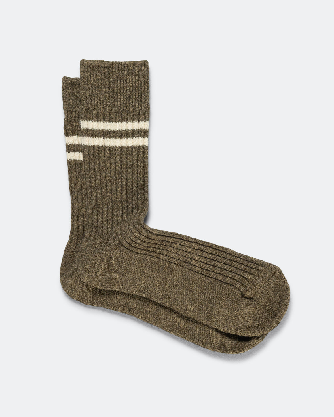RoToTo - Recycled Cotton Sock 3-Pack - Olive - UP THERE