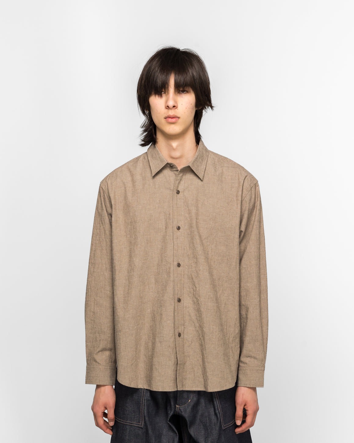 Royce Hill - Broad Shirt - Oatmeal Cotton/Linen - UP THERE