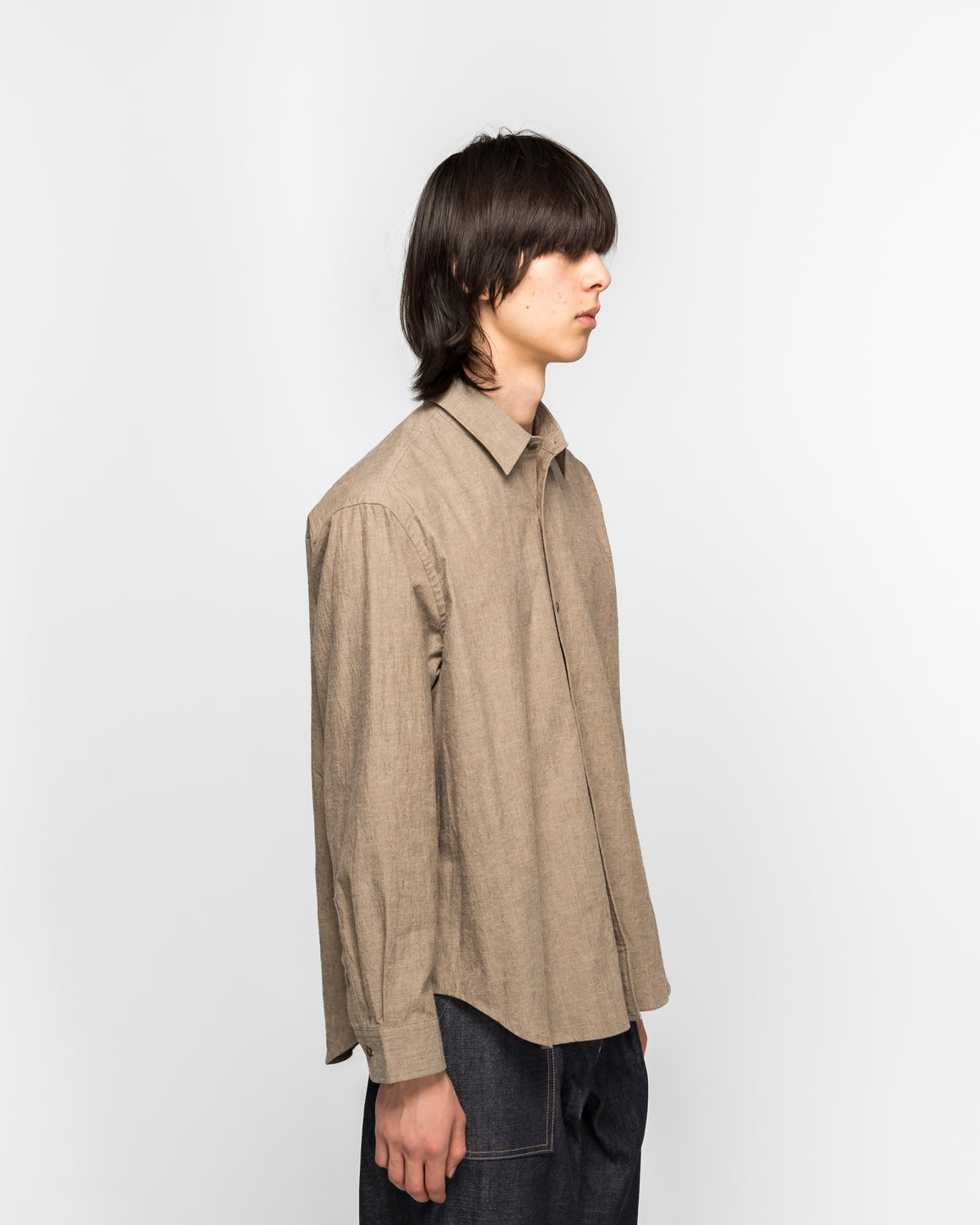 Royce Hill - Broad Shirt - Oatmeal Cotton/Linen - UP THERE