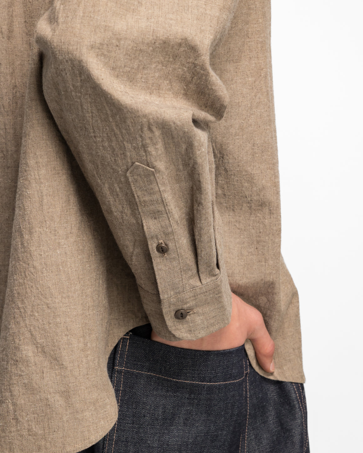 Royce Hill - Broad Shirt - Oatmeal Cotton/Linen - UP THERE