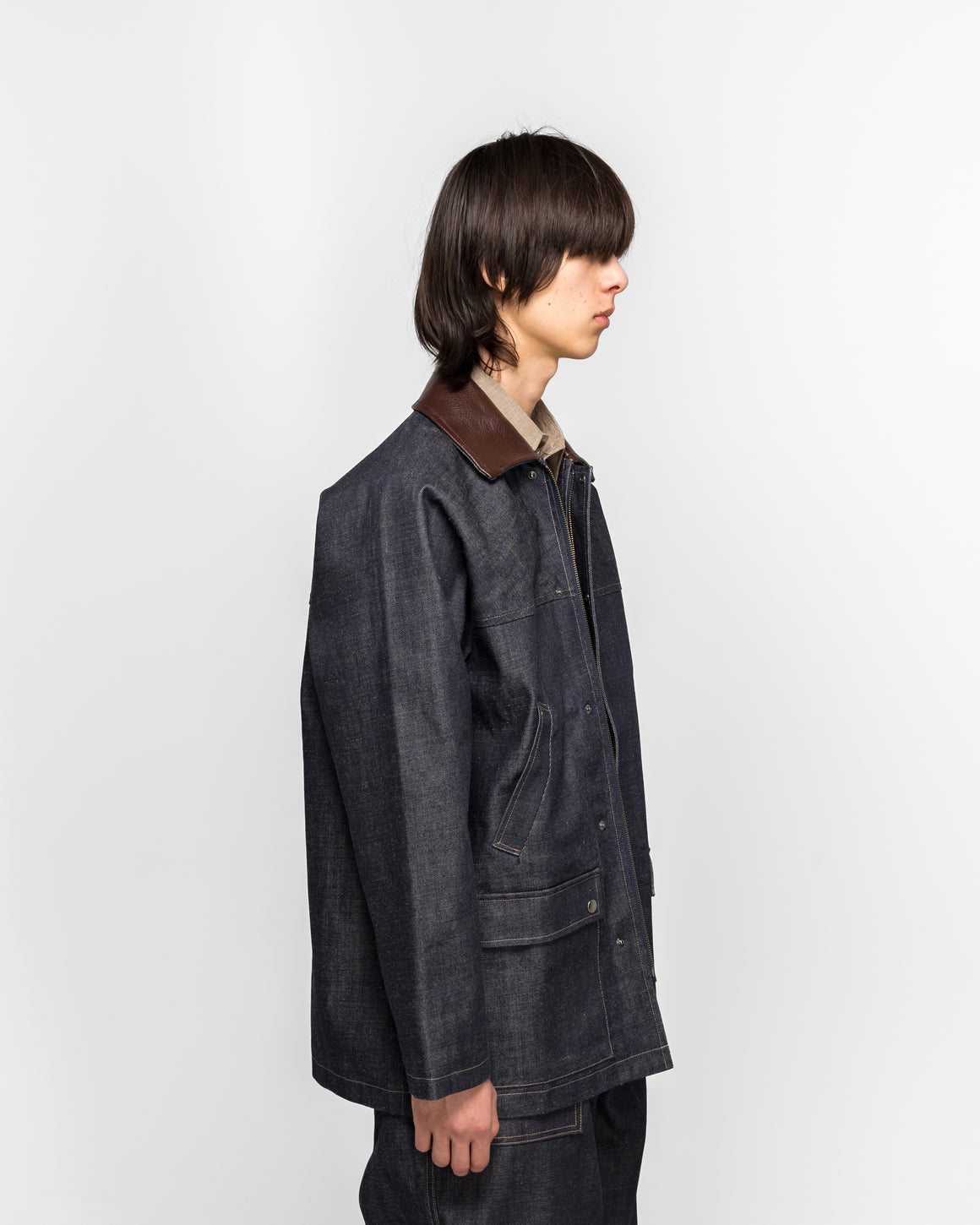Royce Hill - Byre Coat - Indigo Organic Denim - UP THERE