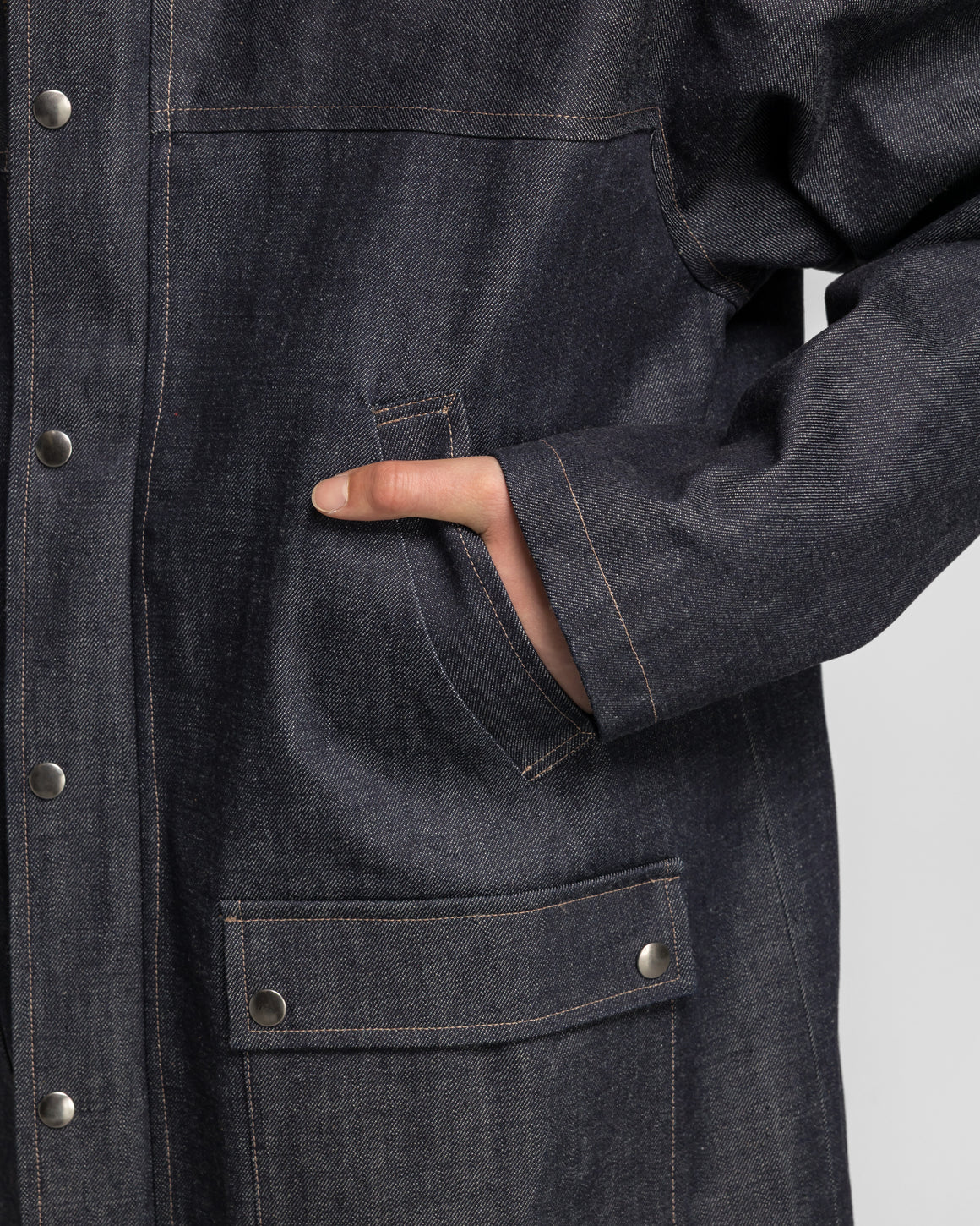 Royce Hill - Byre Coat - Indigo Organic Denim - UP THERE
