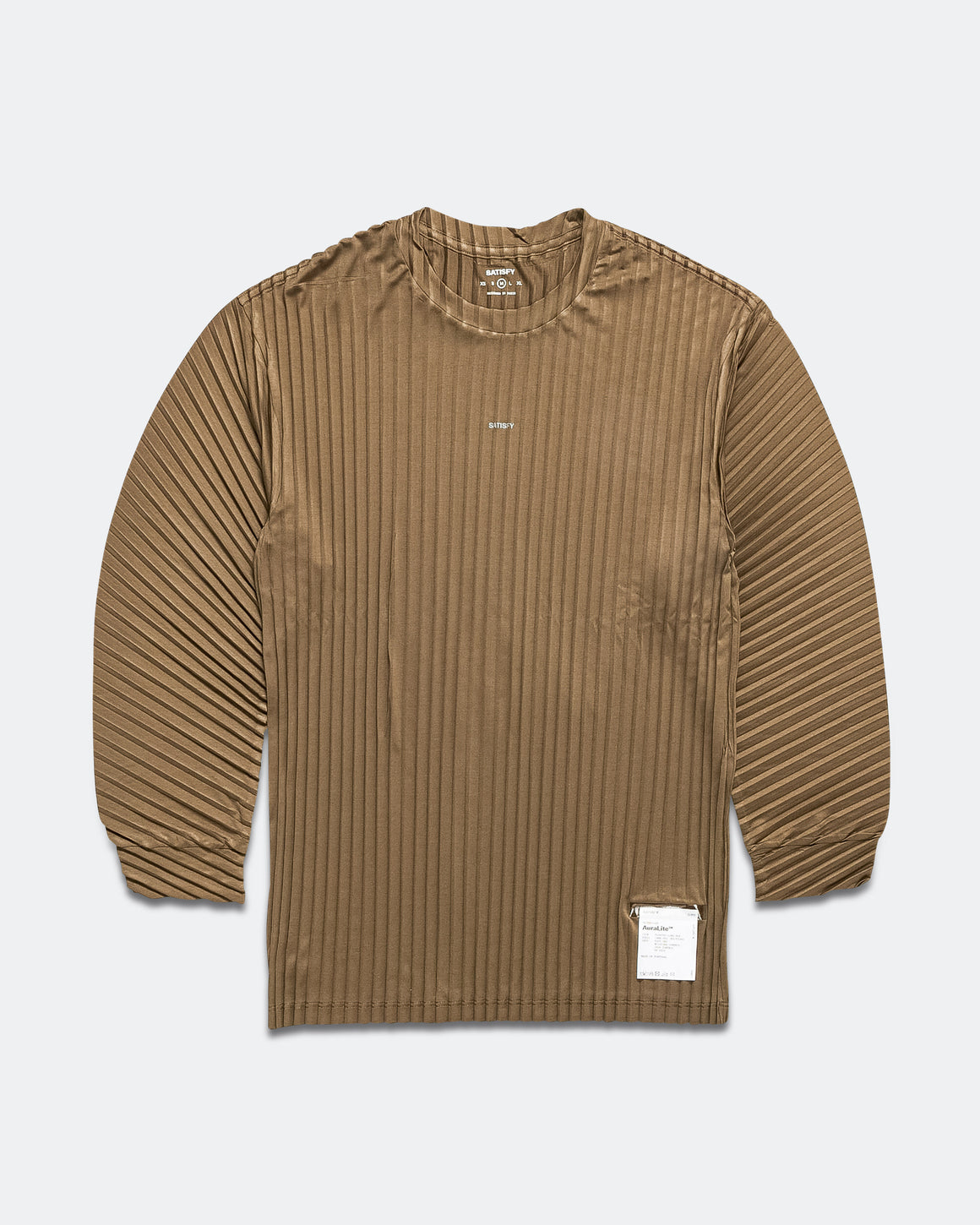 Satisfy - AuraLite Pleated Long Tee - Olive - UP THERE