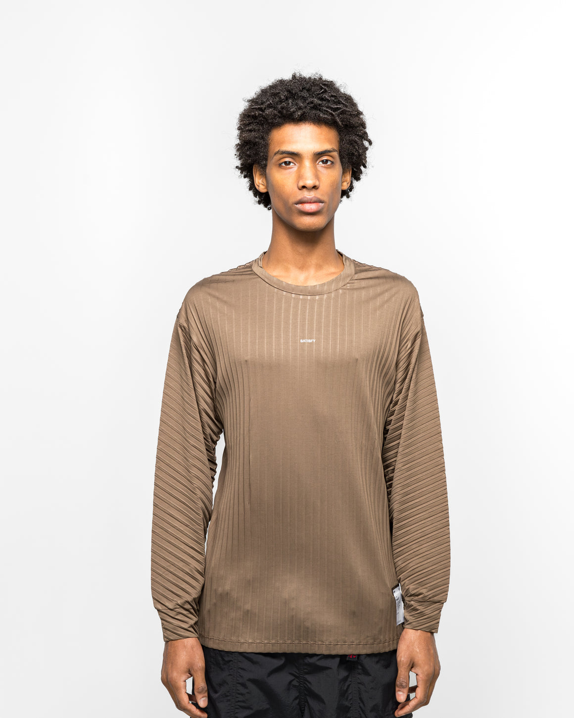 Satisfy - AuraLite Pleated Long Tee - Olive - UP THERE