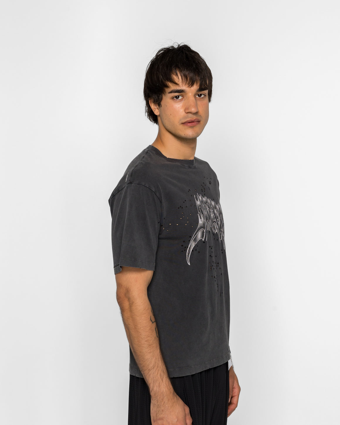 Satisfy - MothTech AirBrush Glitter T-Shirt - Aged Black - UP THERE