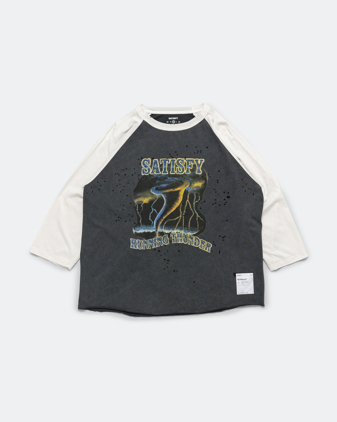 Satisfy - MothTech Baseball Tee - Off-White - UP THERE