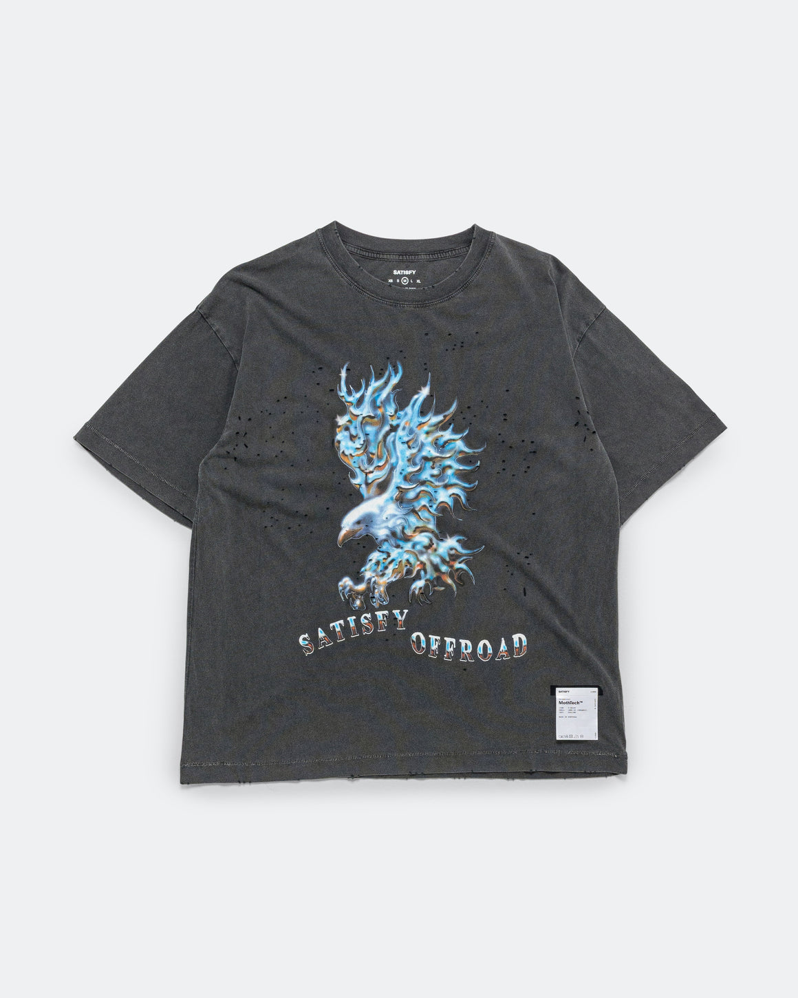 Satisfy - MothTech Eagle Off Road T-Shirt - Aged Black - UP THERE