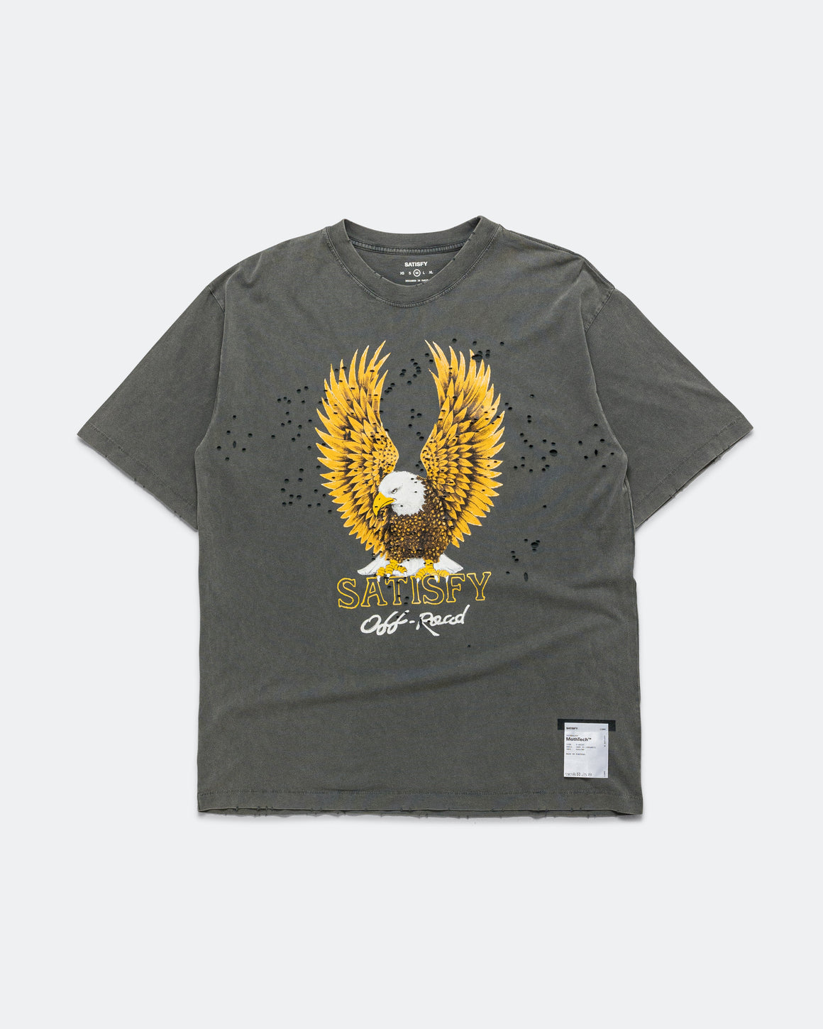 Satisfy - MothTech Off-Road Eagle T-Shirt - Faded Black - UP THERE