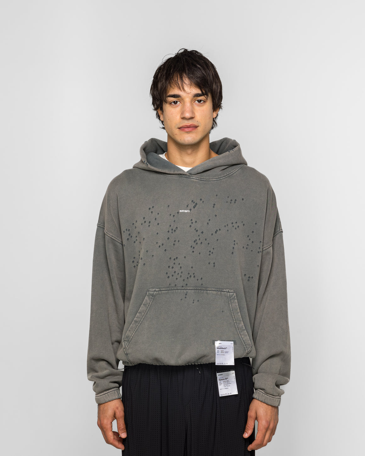 Satisfy - MothTech Hoodie - Faded Black - UP THERE