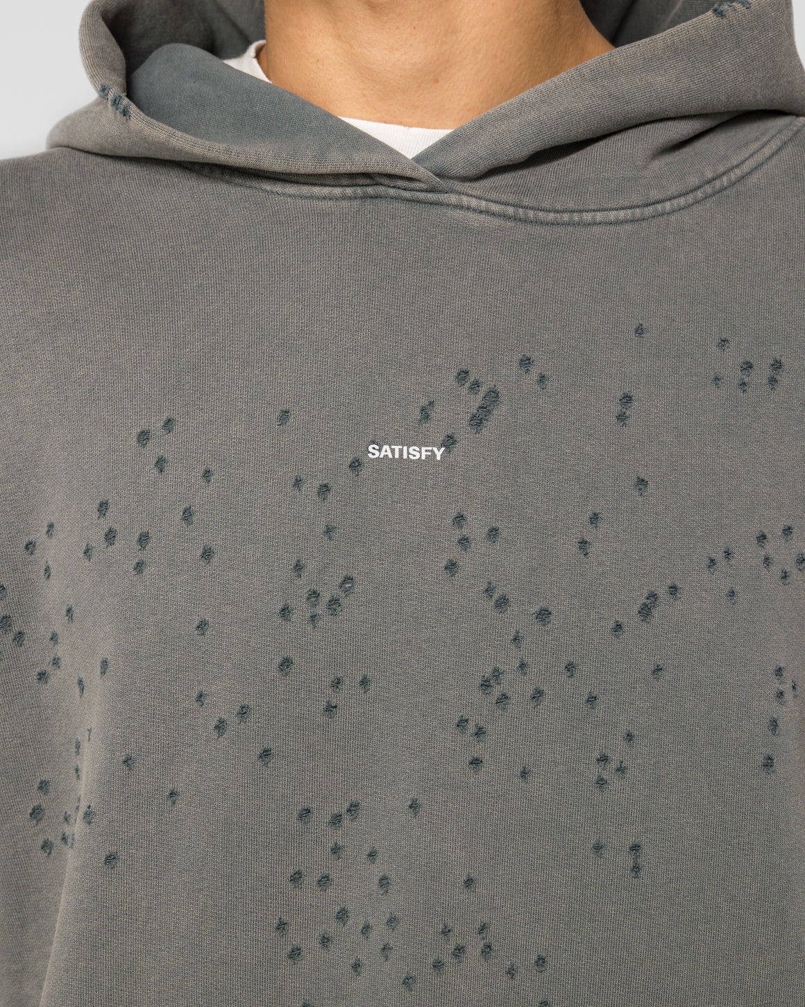 Satisfy - MothTech Hoodie - Faded Black - UP THERE
