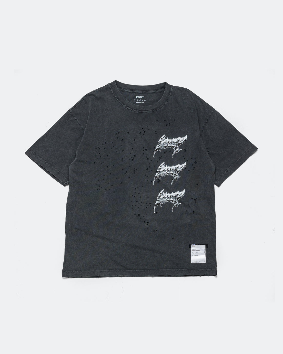 Satisfy - MothTech 'Liquid Metal' T-Shirt - Aged Black | UP