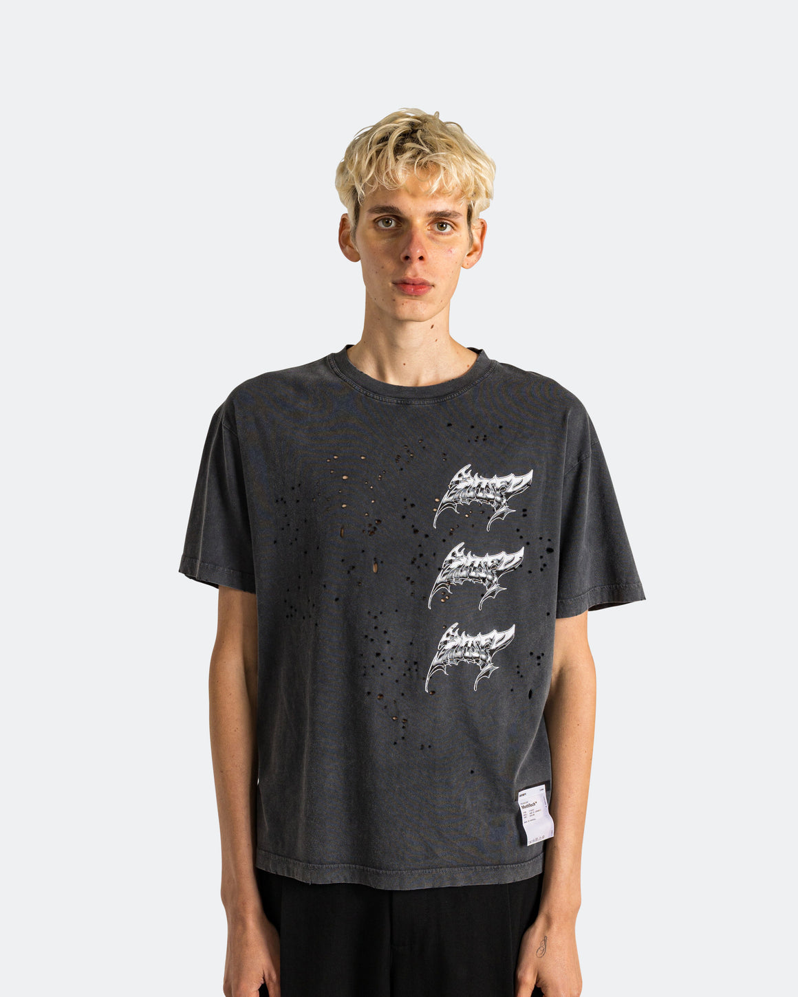 Satisfy - MothTech 'Liquid Metal' T-Shirt - Aged Black | UP