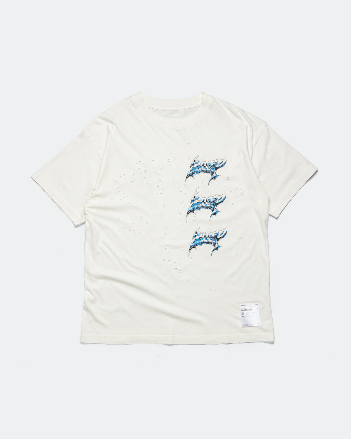 Satisfy - MothTech 'Liquid Metal' T-Shirt - Off White - UP THERE