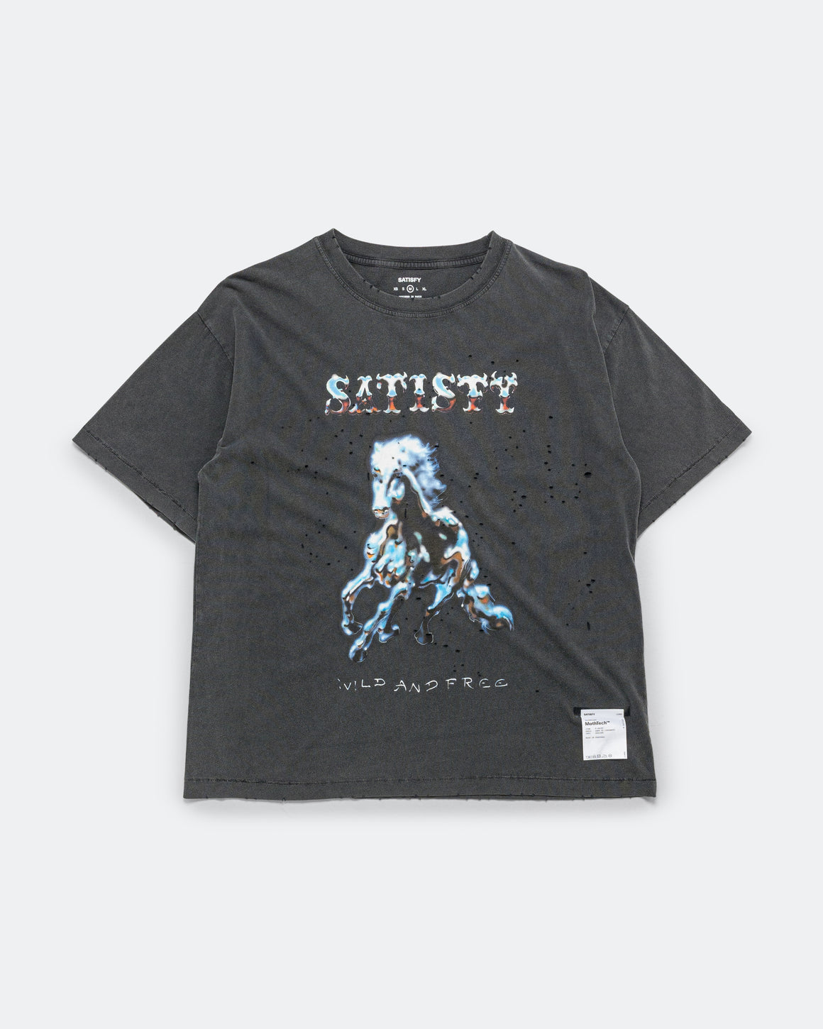 Satisfy - MothTech Stallion Off Road  T-Shirt - Aged Black - UP THERE