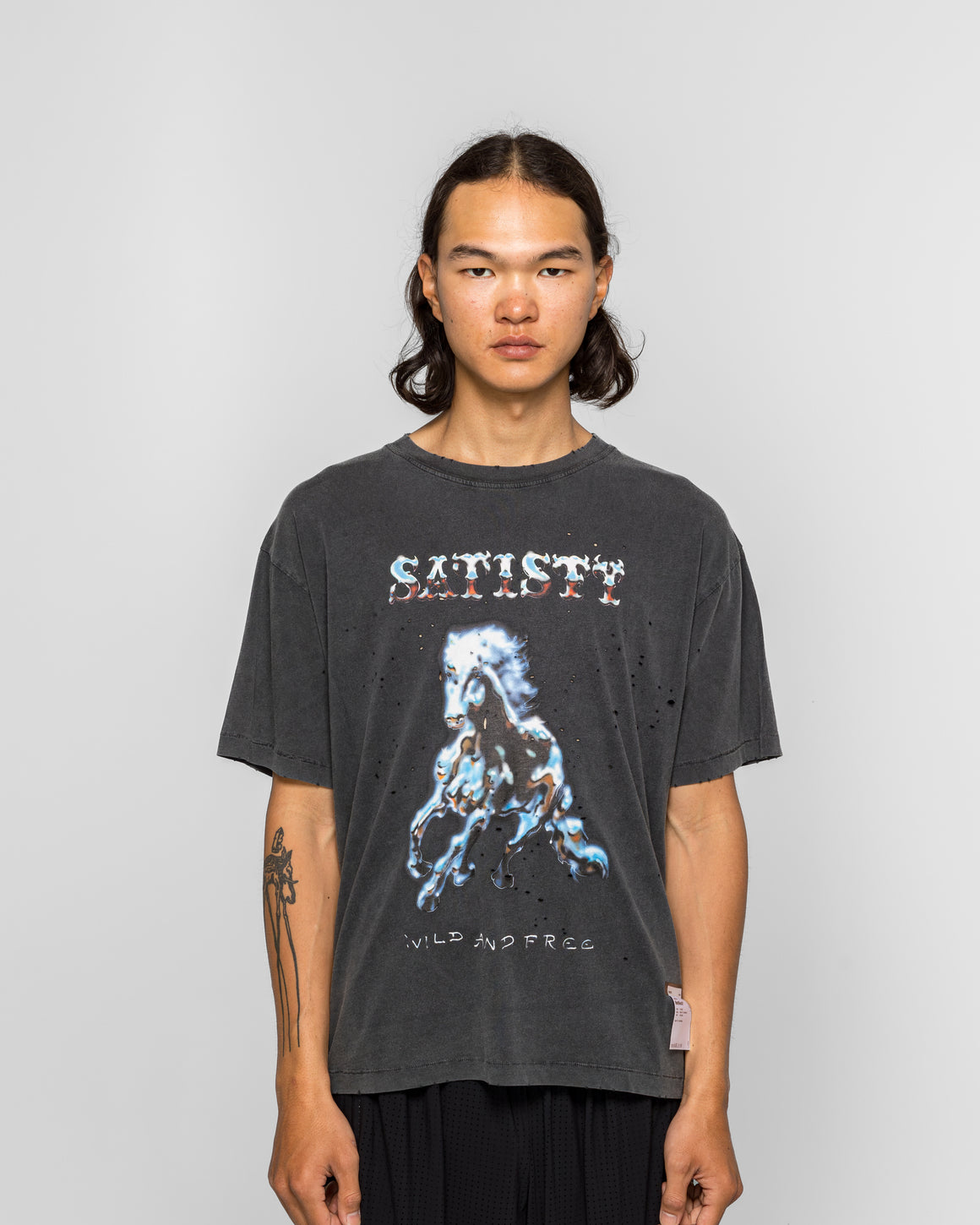 Satisfy - MothTech Stallion Off Road  T-Shirt - Aged Black - UP THERE
