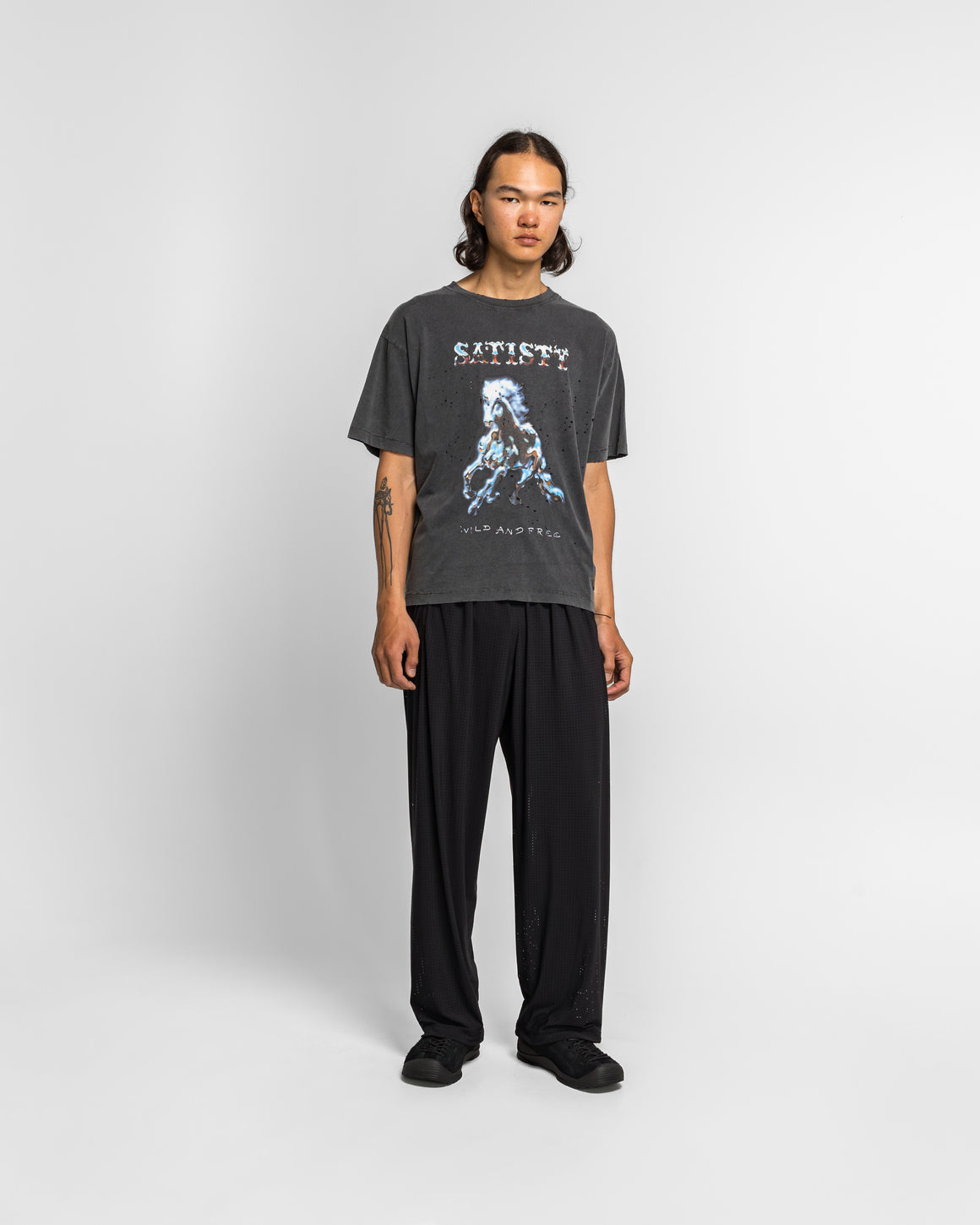 Satisfy - MothTech Stallion Off Road  T-Shirt - Aged Black - UP THERE