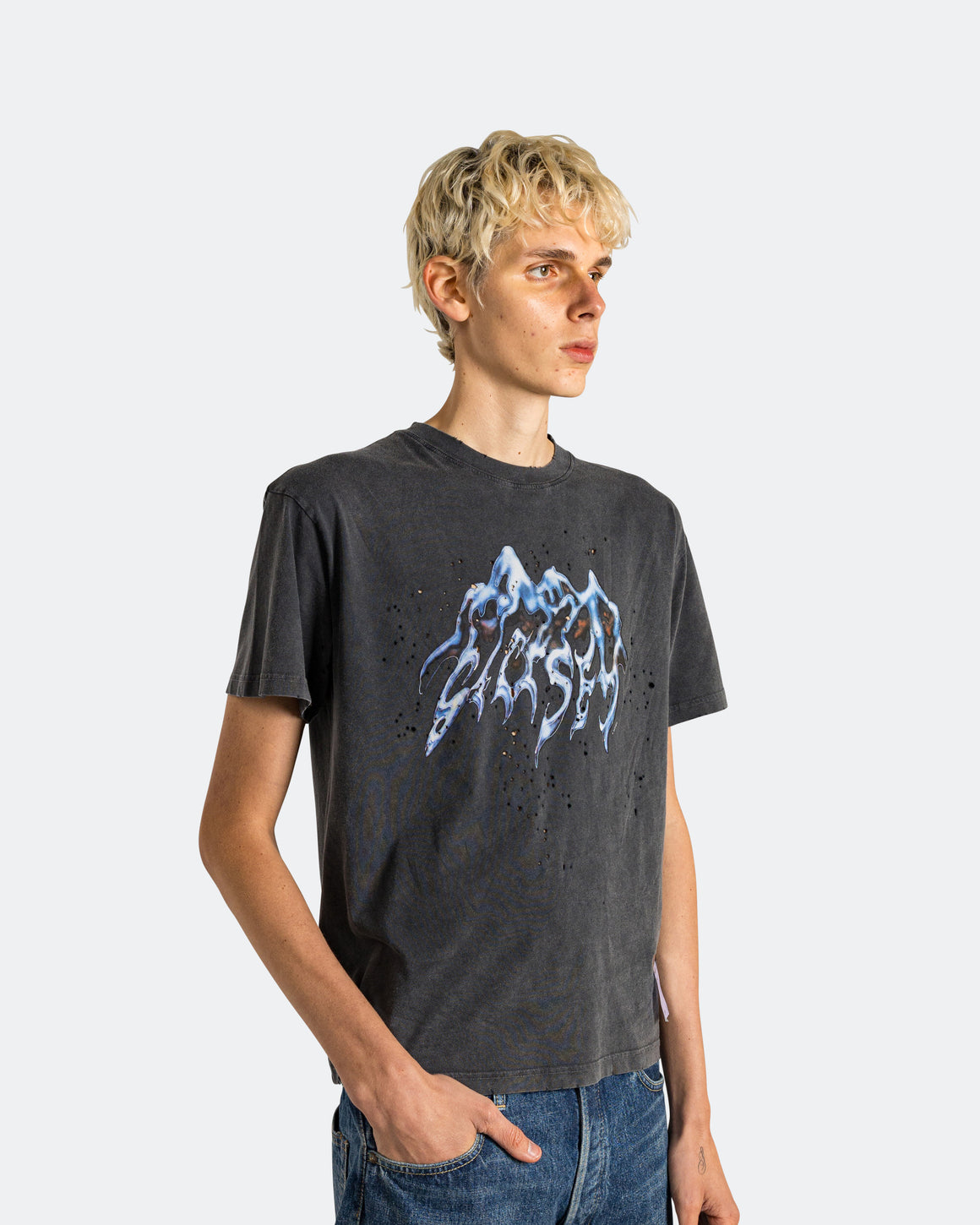 Satisfy - MothTech 'Trail Master' T-Shirt - Aged Black - UP THERE