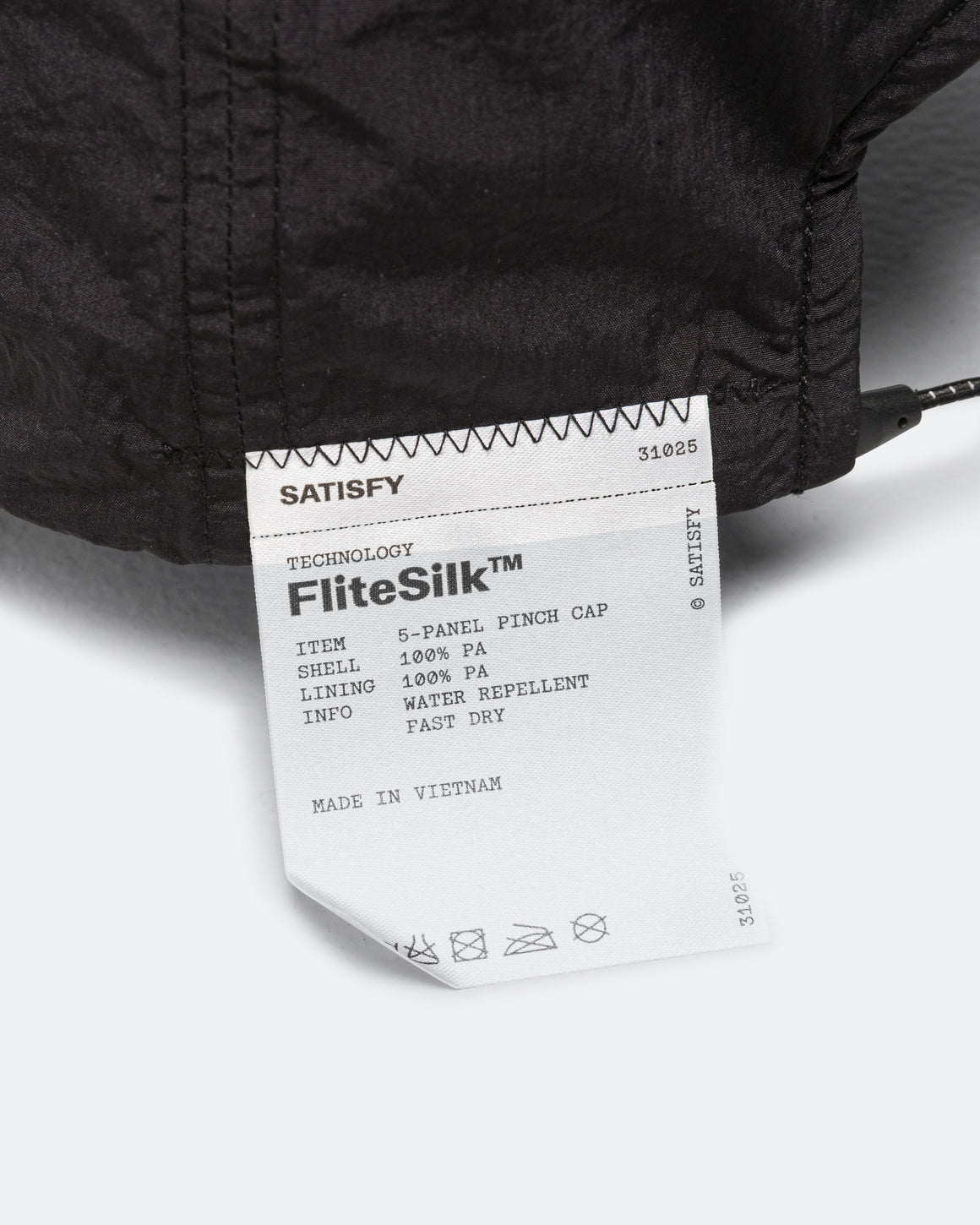 Satisfy - FliteSilk 5 Panel Pinch Cap Matte - Black Eagle - UP THERE