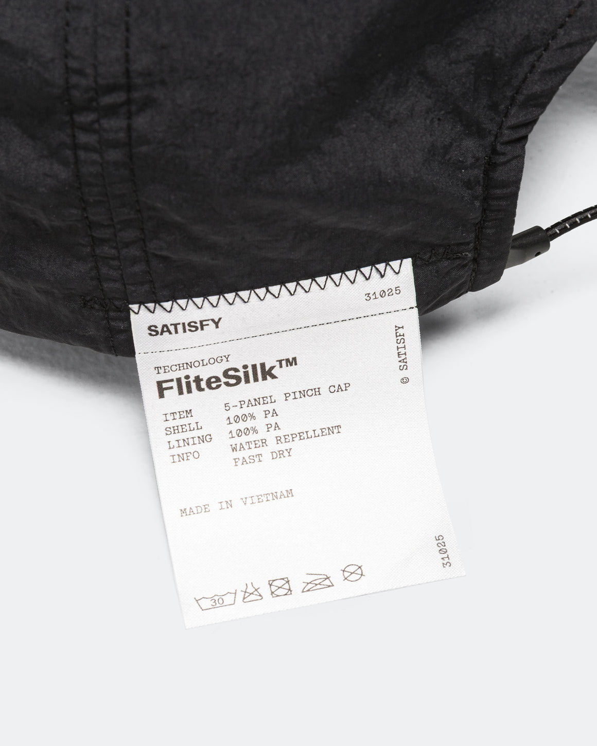 Satisfy - FliteSilk 5 Panel Pinch Cap Matte - Black Off-Road Embroidery - UP THERE