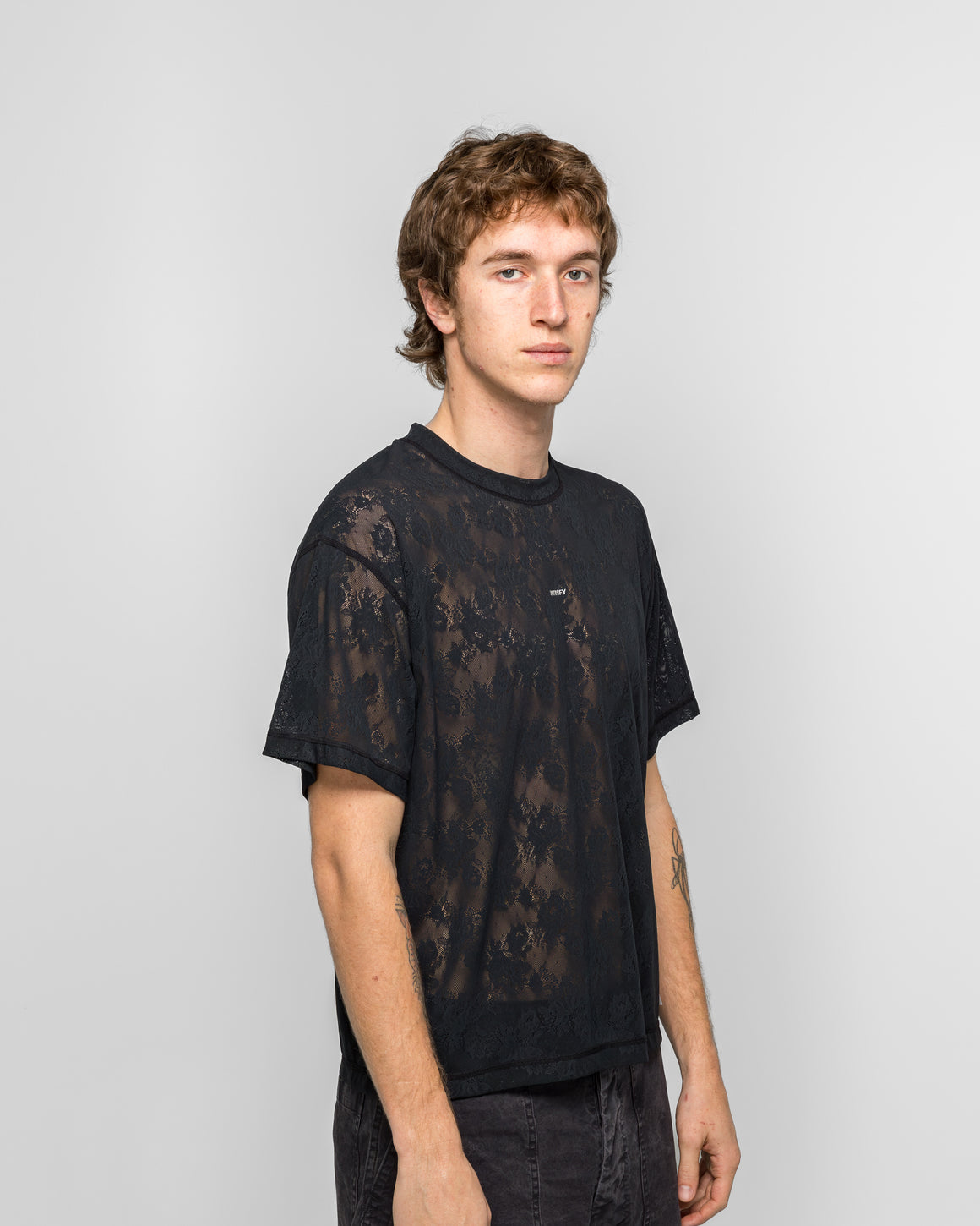 Satisfy - Space-Lace T-Shirt - Black SA - UP THERE