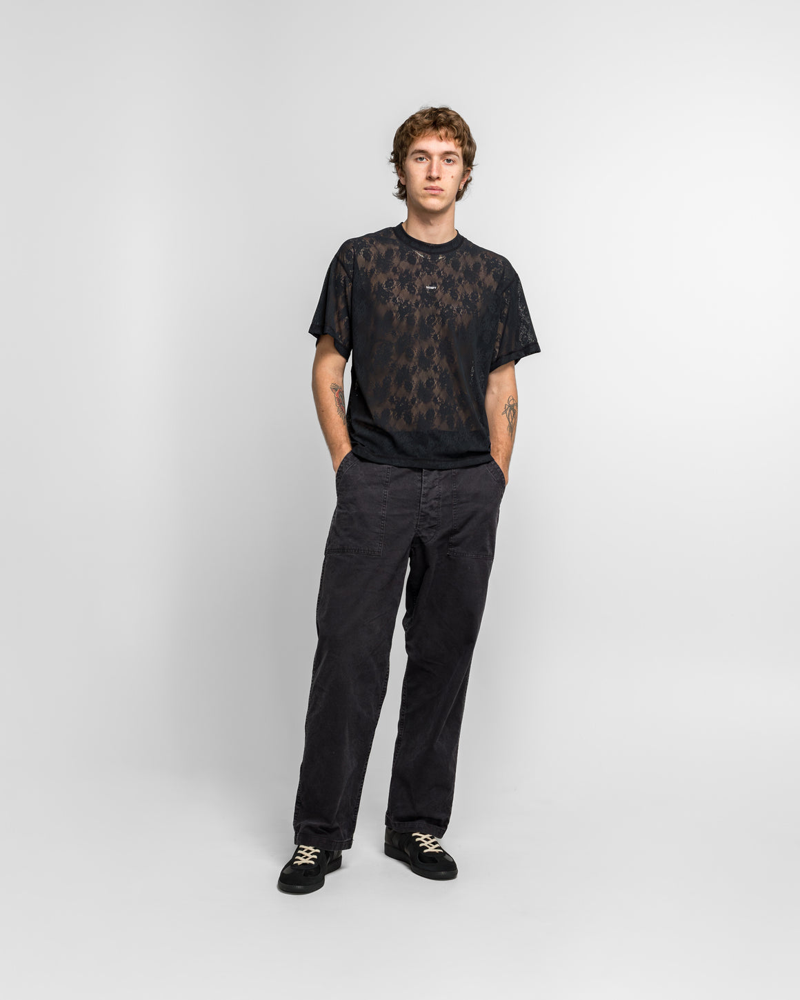 Satisfy - Space-Lace T-Shirt - Black SA - UP THERE