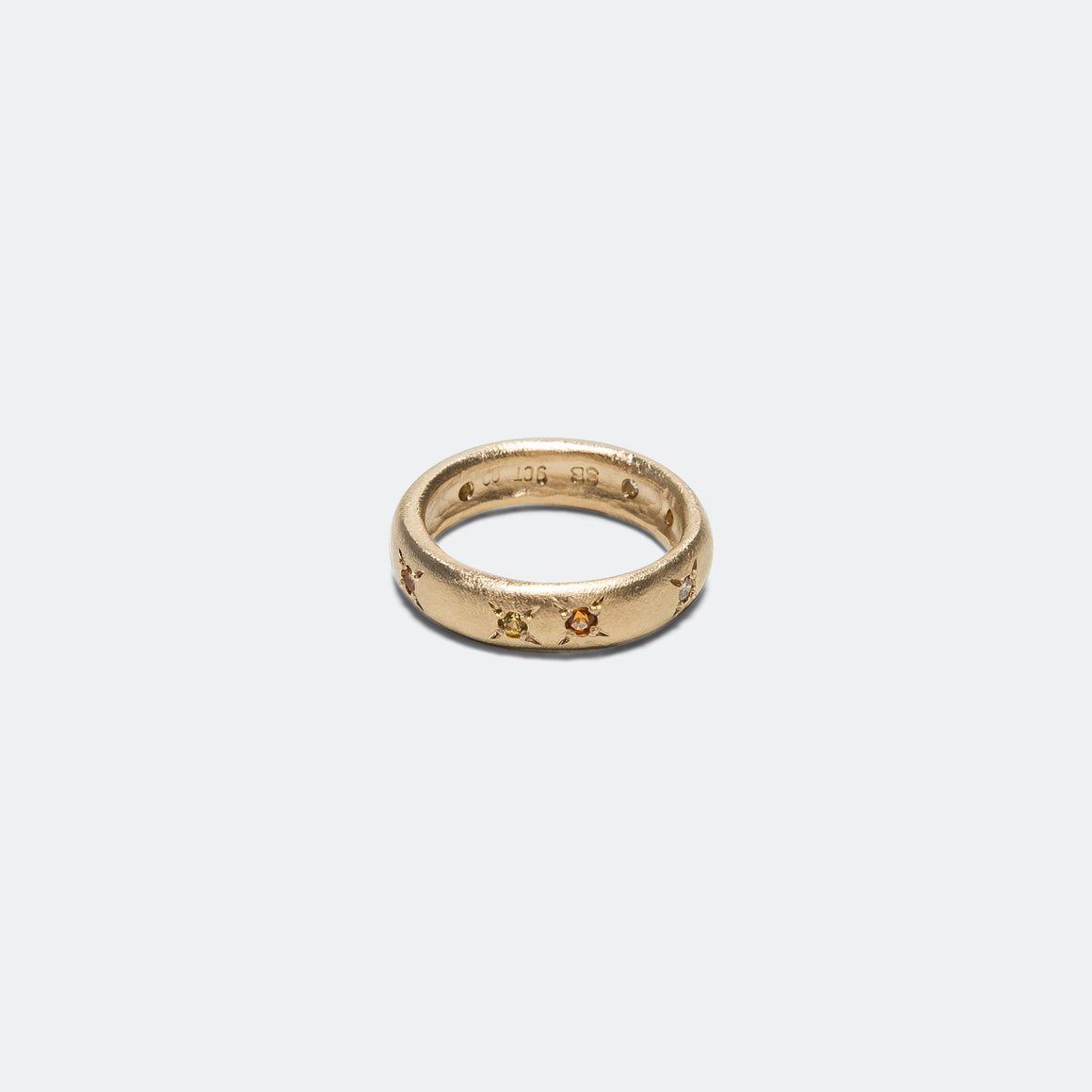 Seb Brown - Cigar Band with Stones - 9ct Yellow Gold - UP THERE