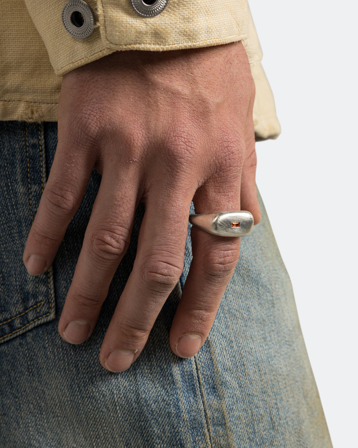 Seb Brown - Museum Ring - 925 Silver/Orange Sapphire - UP THERE