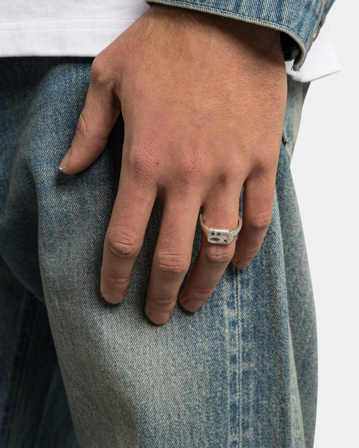 Seb Brown - Slim Tablet Ring - 925 Silver/Aqua - UP THERE