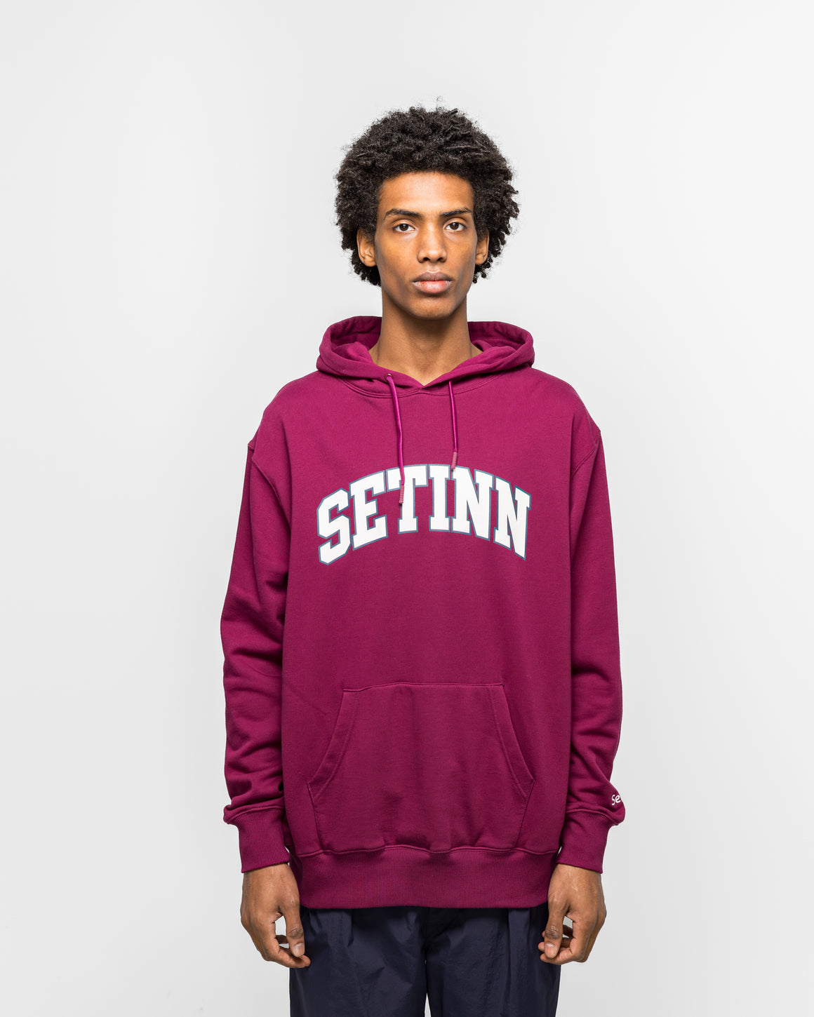 Setinn - College Logo Hoodie - Cherry - UP THERE