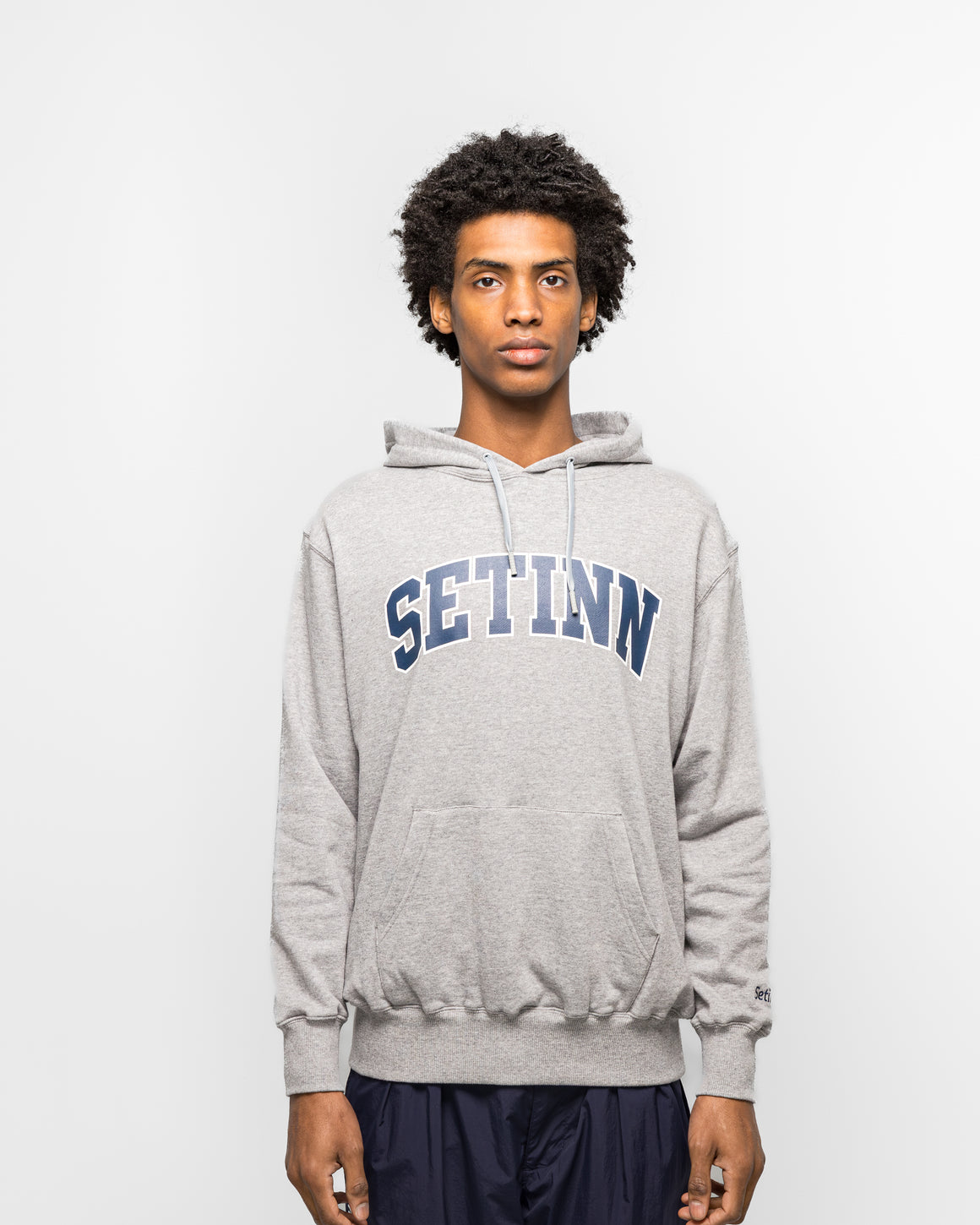 Setinn - College Logo Hoodie - Grey - UP THERE