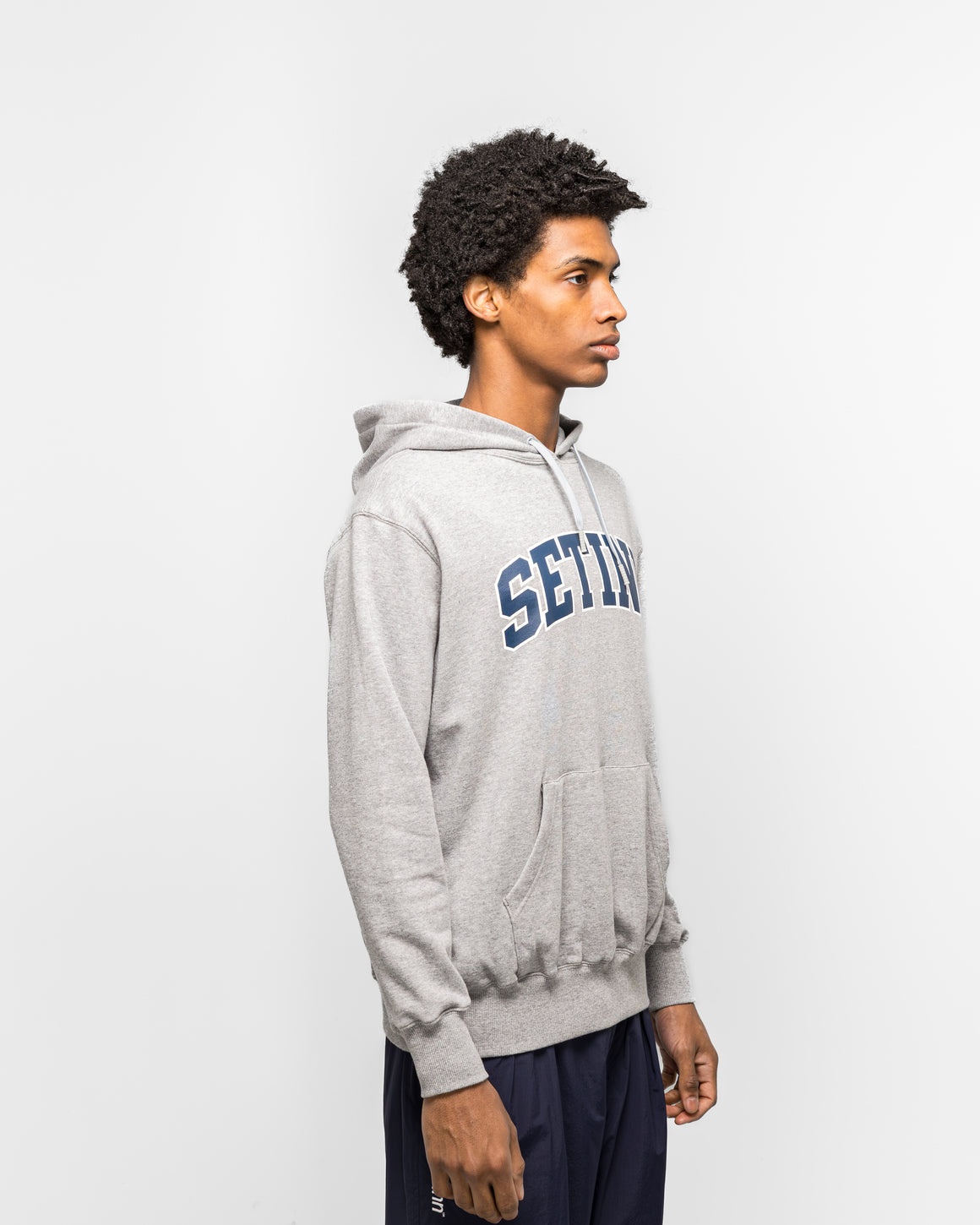 Setinn - College Logo Hoodie - Grey - UP THERE