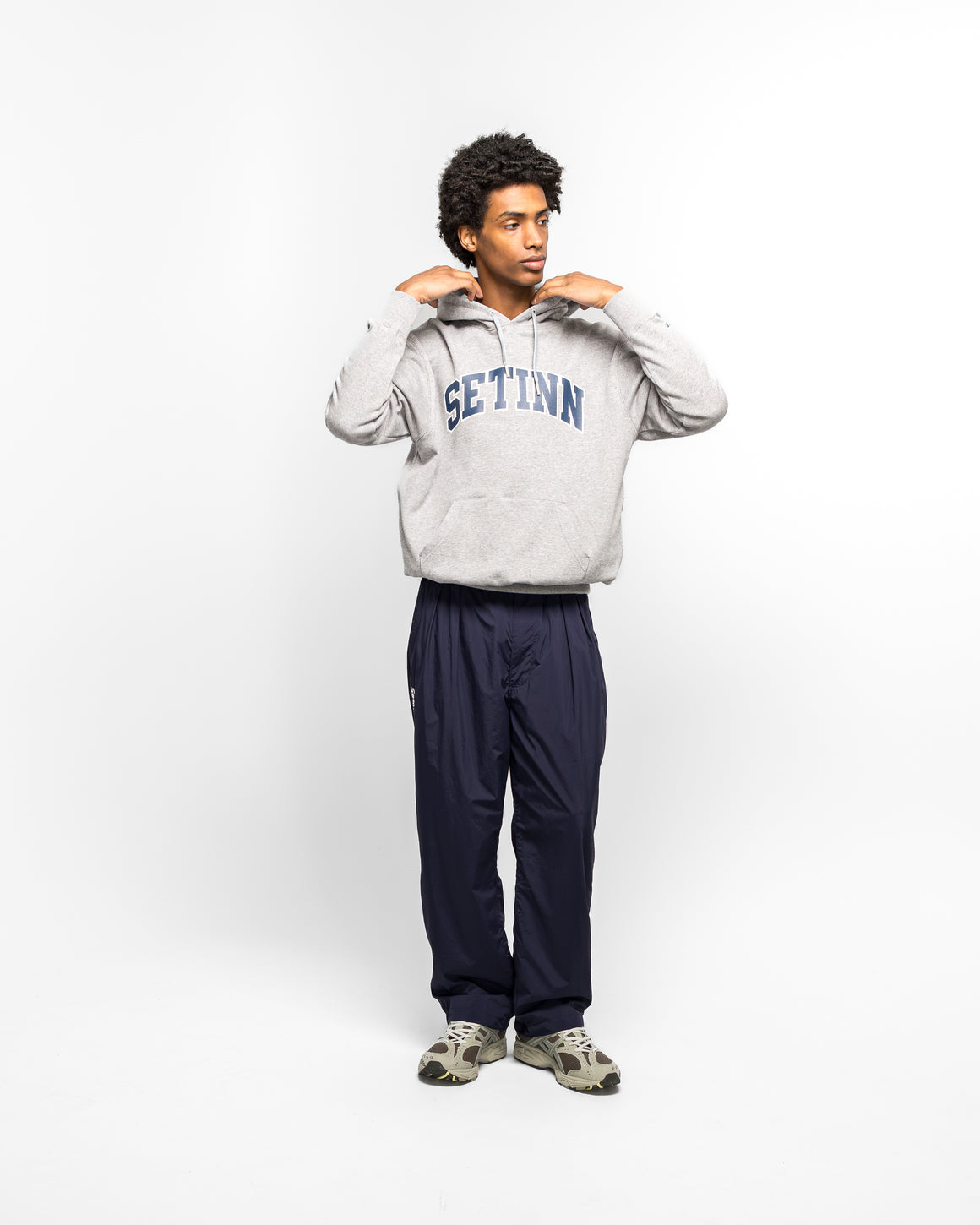 Setinn - College Logo Hoodie - Grey - UP THERE