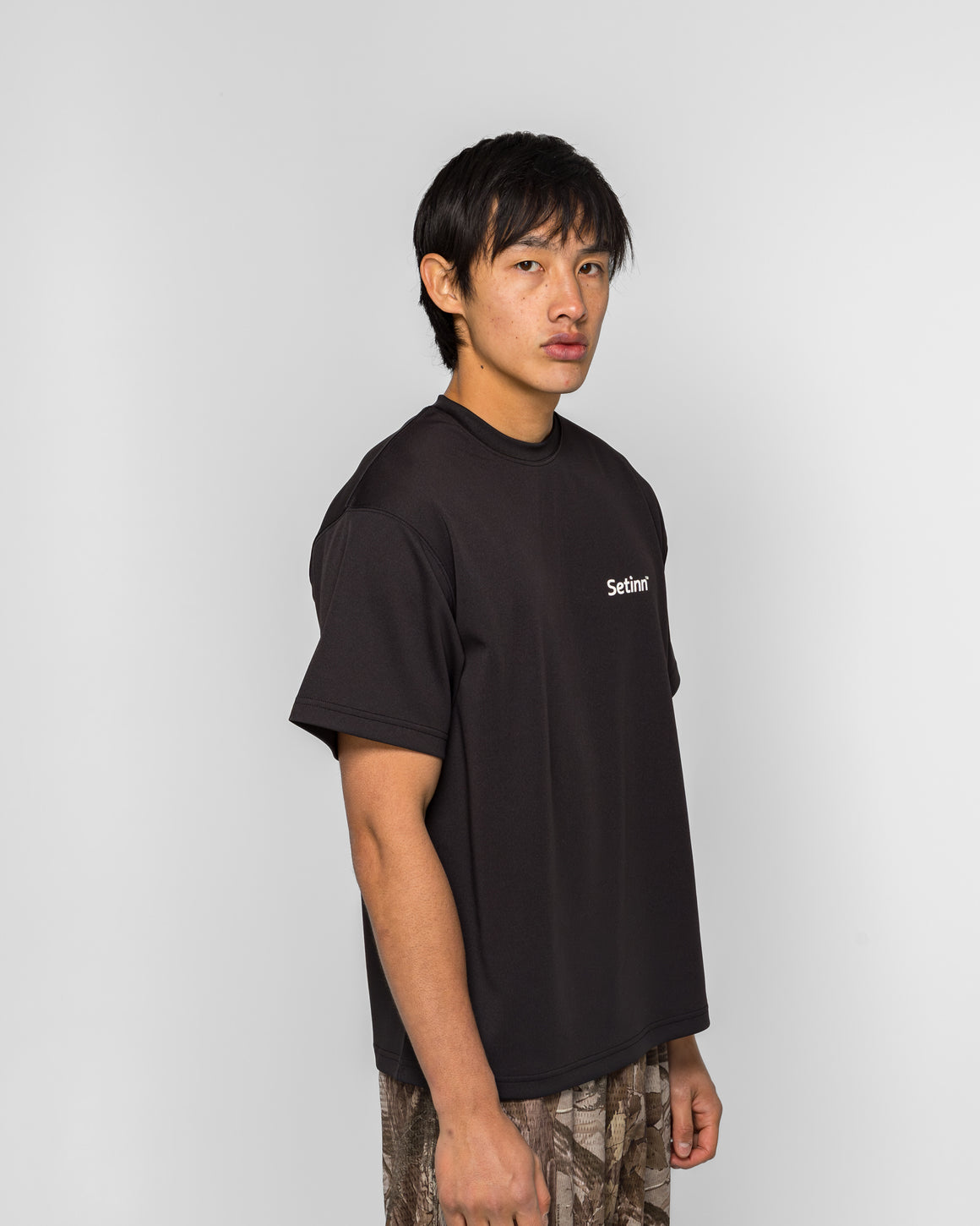 Setinn - One Point Script Shirt - Black - UP THERE