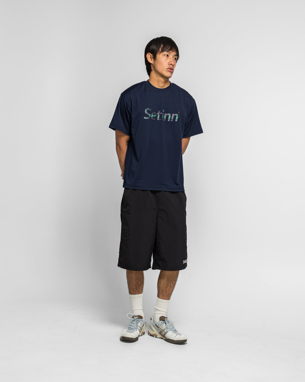 Setinn - Script Practice T-Shirt - Navy/Blackwatch - UP THERE