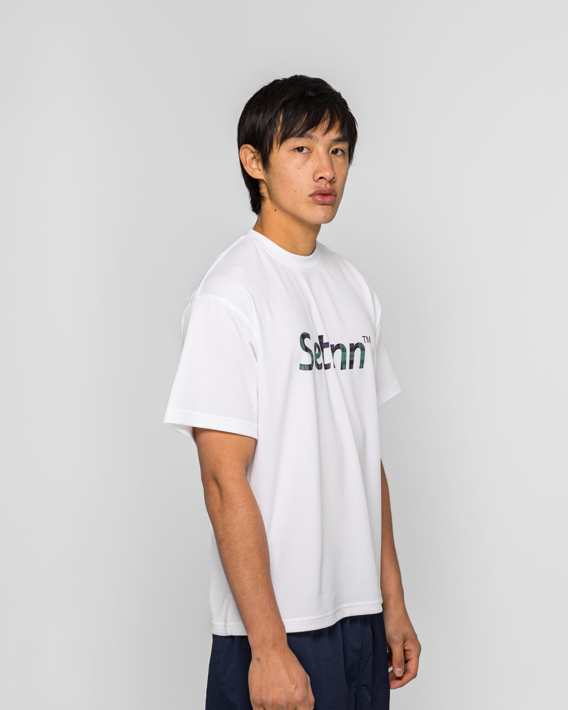 Setinn - Script Practice T-Shirt - White/Blackwatch - UP THERE