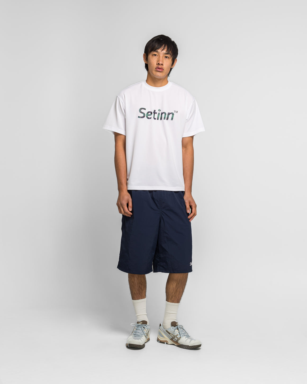 Setinn - Script Practice T-Shirt - White/Blackwatch - UP THERE