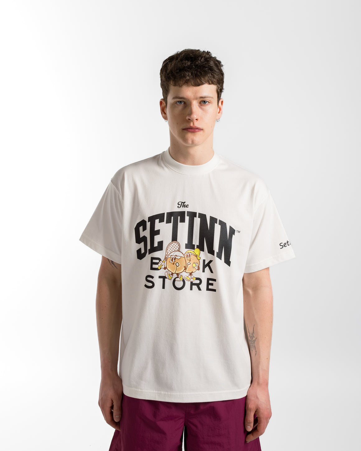 Setinn - STN Bookstore Tee - White - UP THERE