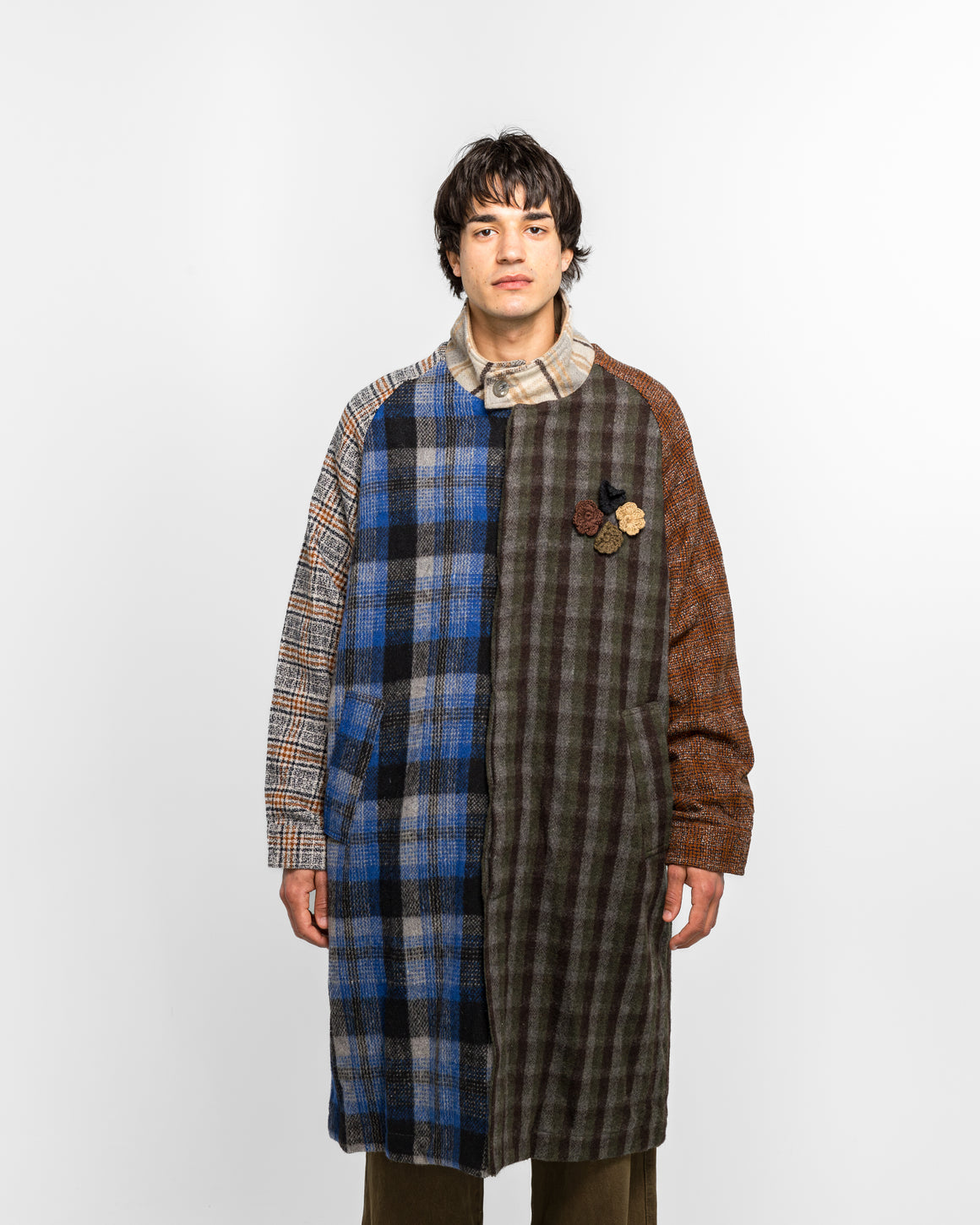 Song for the Mute - Flight Coat - Multi Checkered Wool - UP THERE